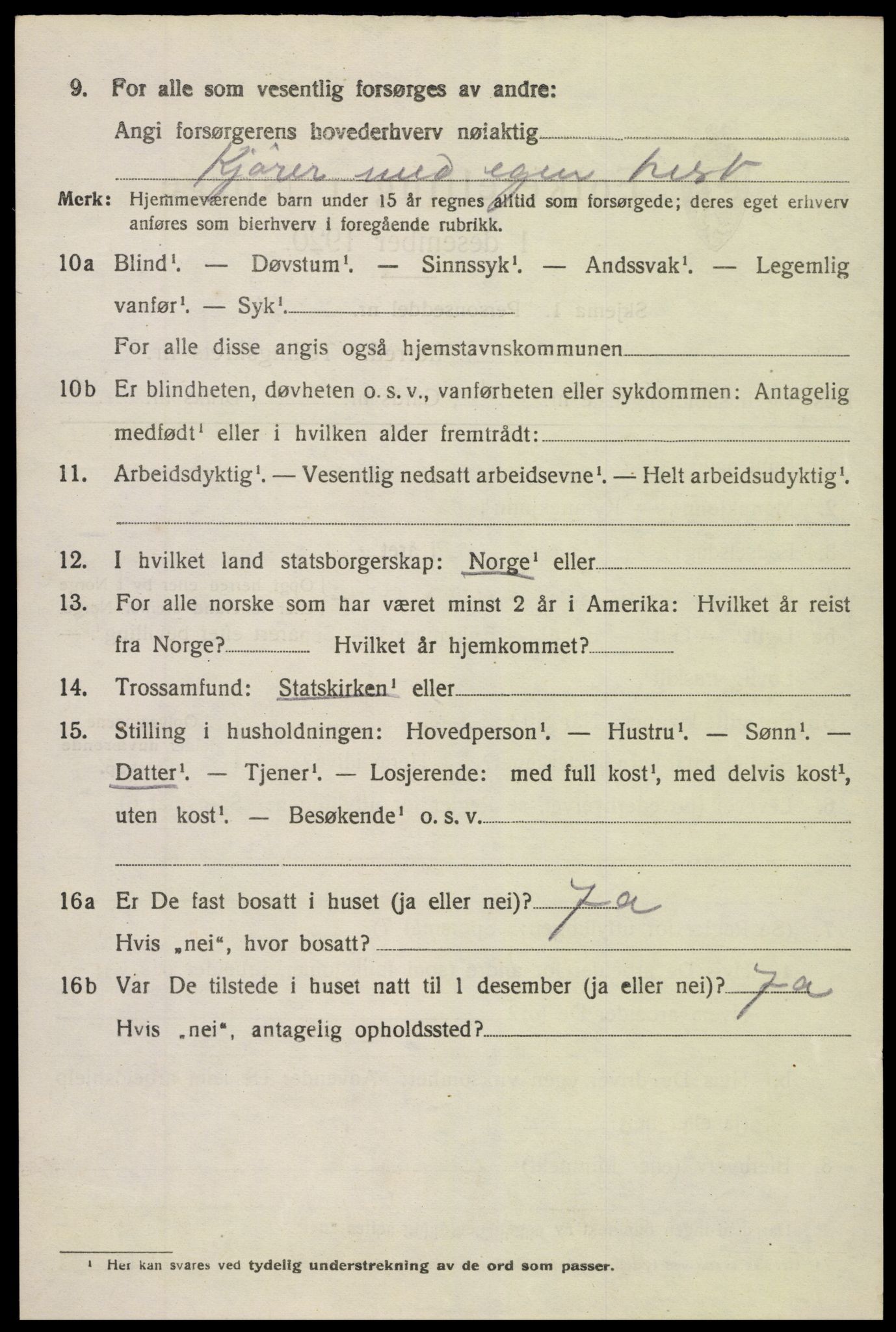 SAK, Folketelling 1920 for 0912 Vegårshei herred, 1920, s. 4023
