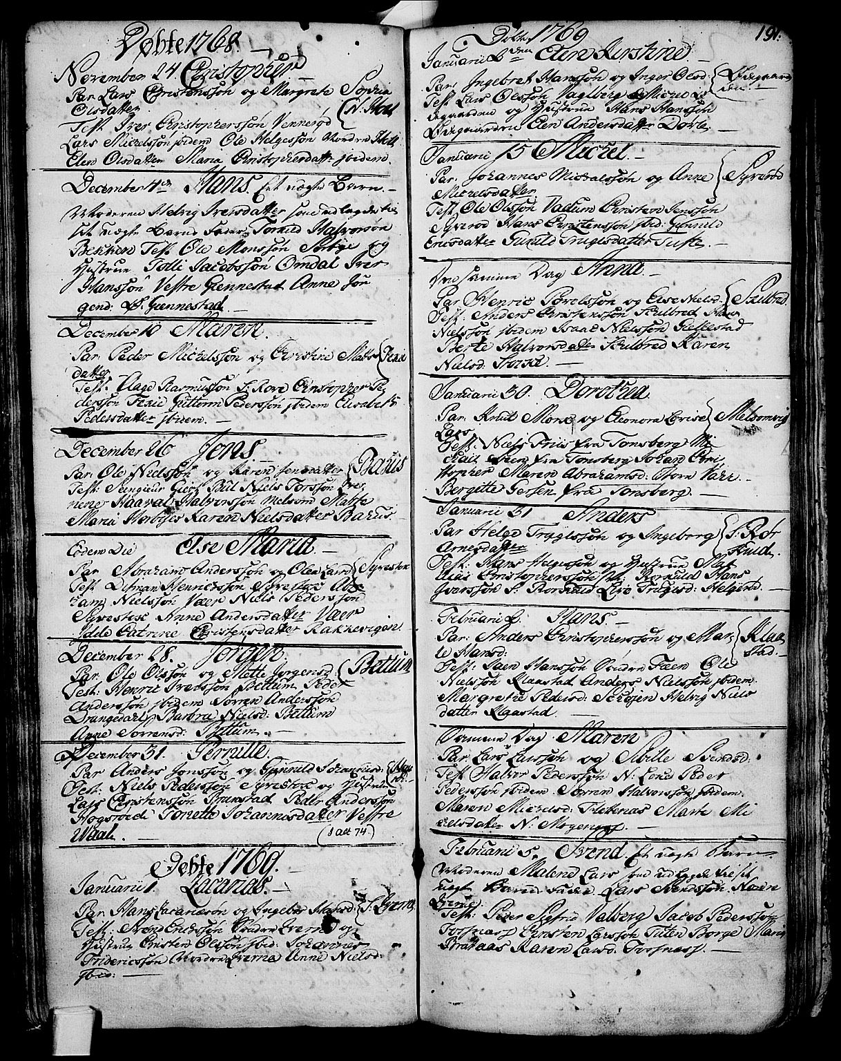 Stokke kirkebøker, SAKO/A-320/F/Fa/L0002: Ministerialbok nr. I 2, 1732-1770, s. 191