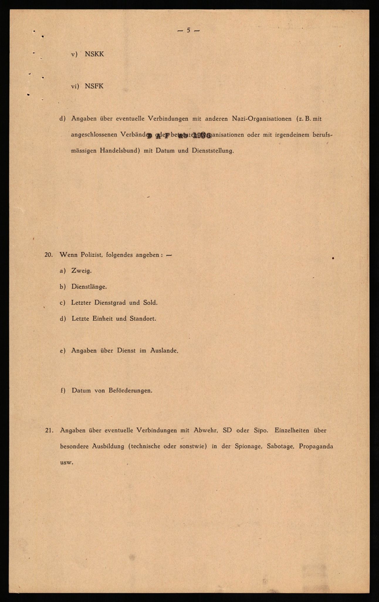 Forsvaret, Forsvarets overkommando II, RA/RAFA-3915/D/Db/L0029: CI Questionaires. Tyske okkupasjonsstyrker i Norge. Tyskere., 1945-1946, s. 441