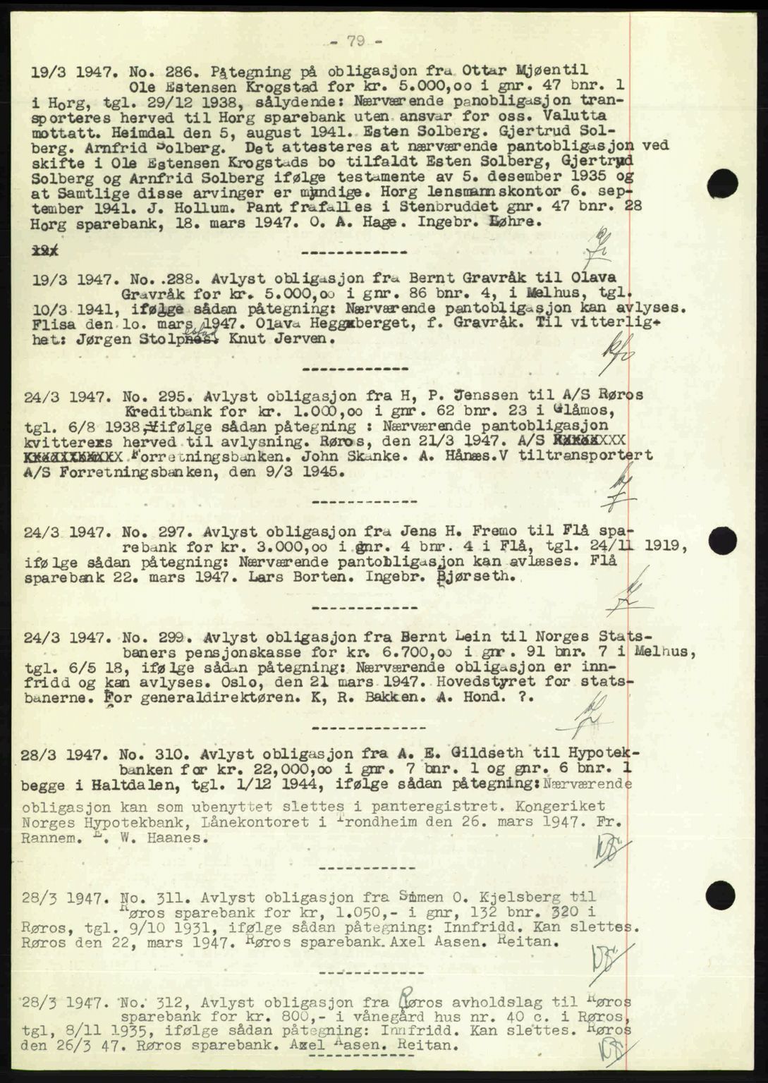 Gauldal sorenskriveri, SAT/A-0014/1/2/2C: Pantebok nr. A3, 1947-1947, Dagboknr: 286/1947