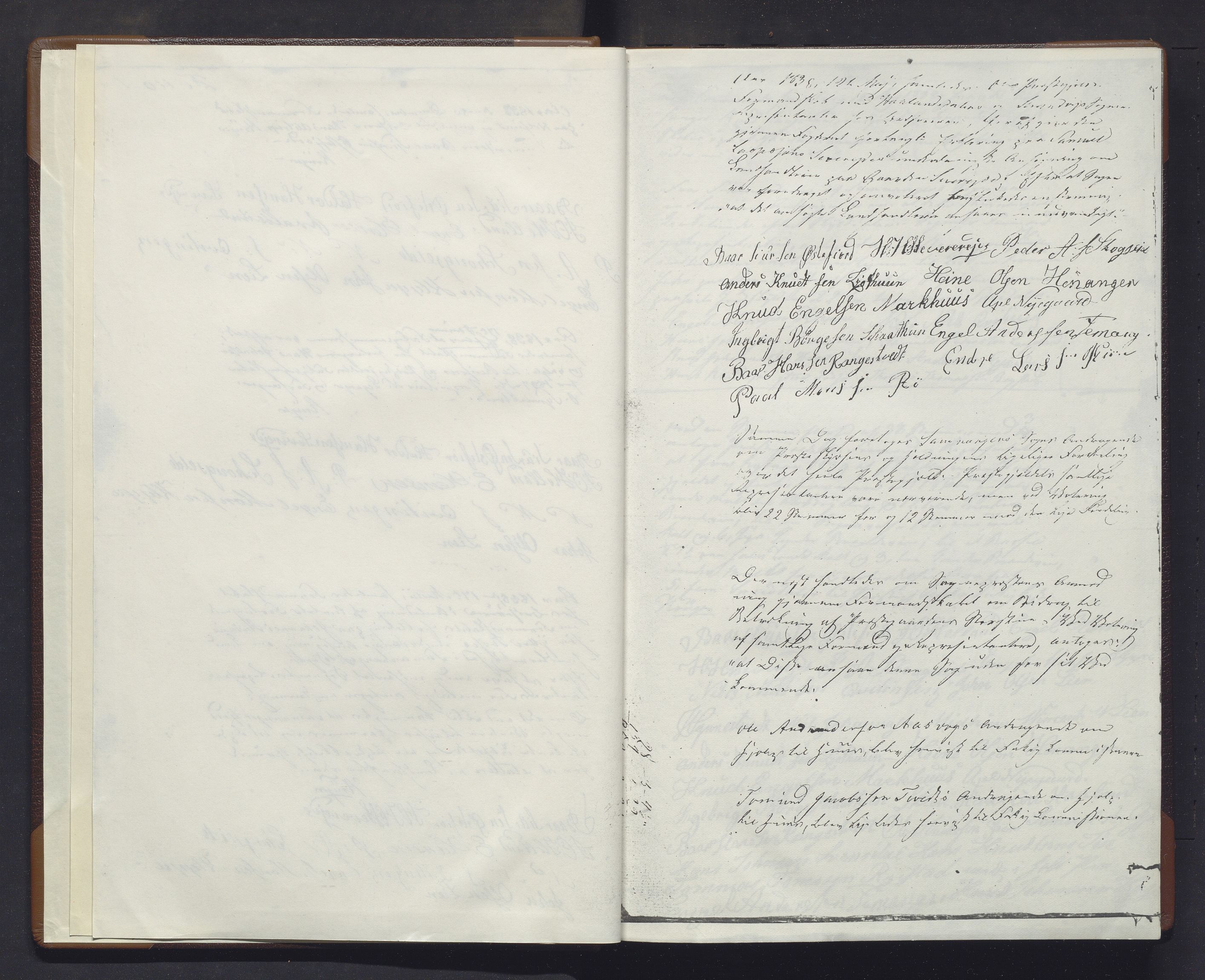 Os kommune. Formannskapet, IKAH/1243-021/A/Aa/L0001: Utskrift av møtebok for formannskap, heradsstyre og soknestyra i Os, Fusa, Hålandsdalen, Strandvik og Samnanger soknekommunar, 1837-1855, s. 1b