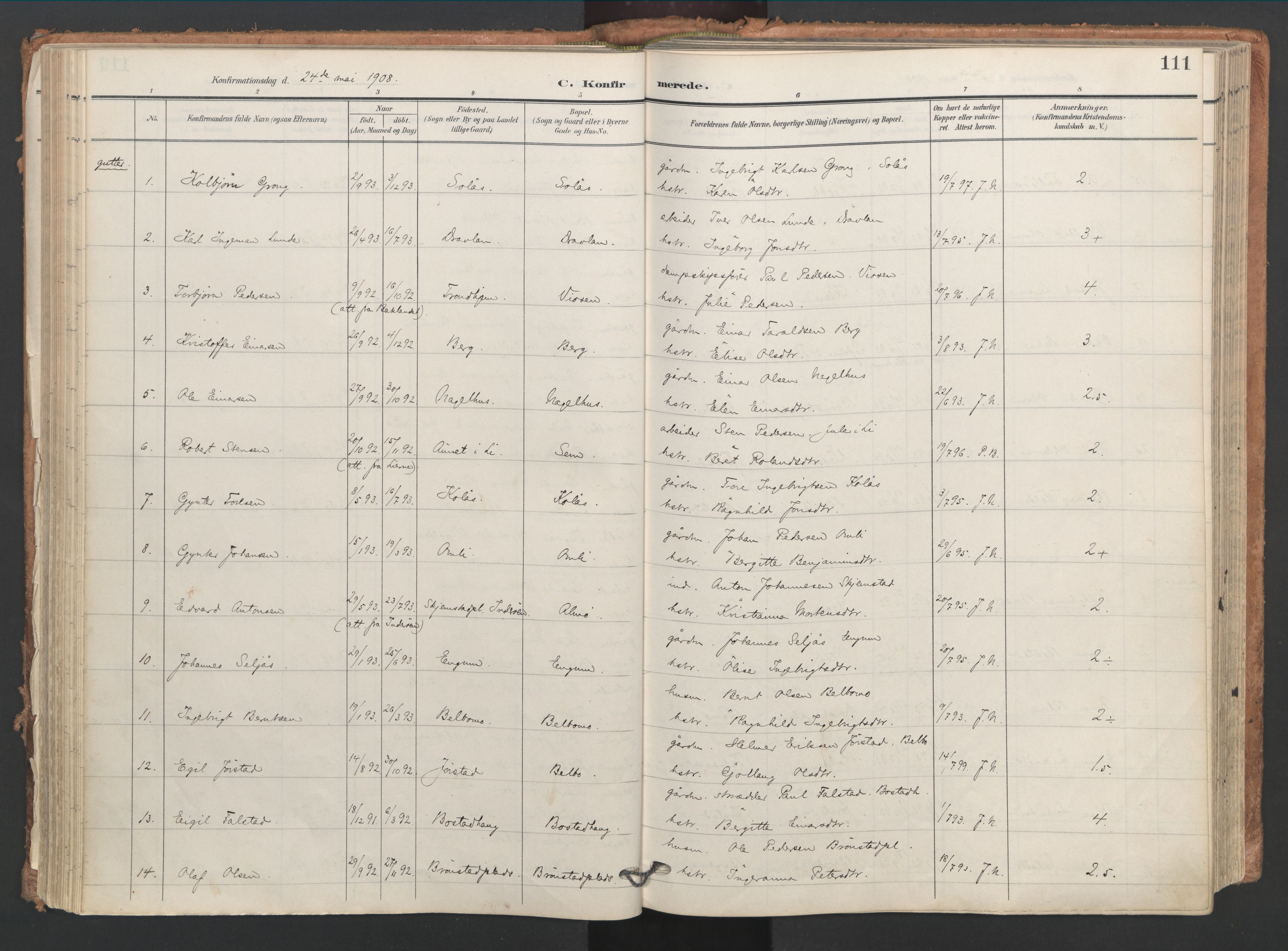 Ministerialprotokoller, klokkerbøker og fødselsregistre - Nord-Trøndelag, AV/SAT-A-1458/749/L0477: Ministerialbok nr. 749A11, 1902-1927, s. 111