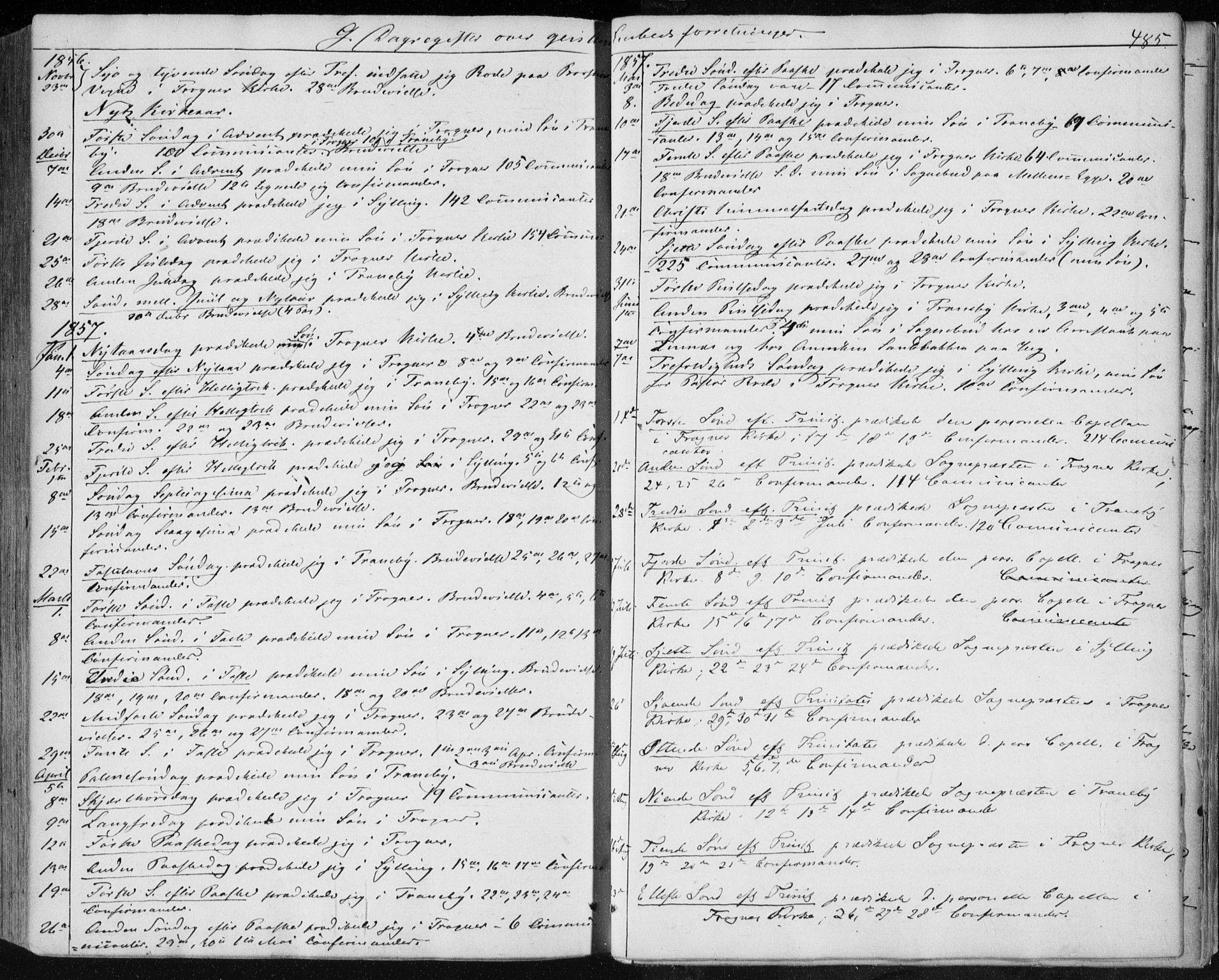 Lier kirkebøker, AV/SAKO-A-230/F/Fa/L0012: Ministerialbok nr. I 12, 1854-1864, s. 485