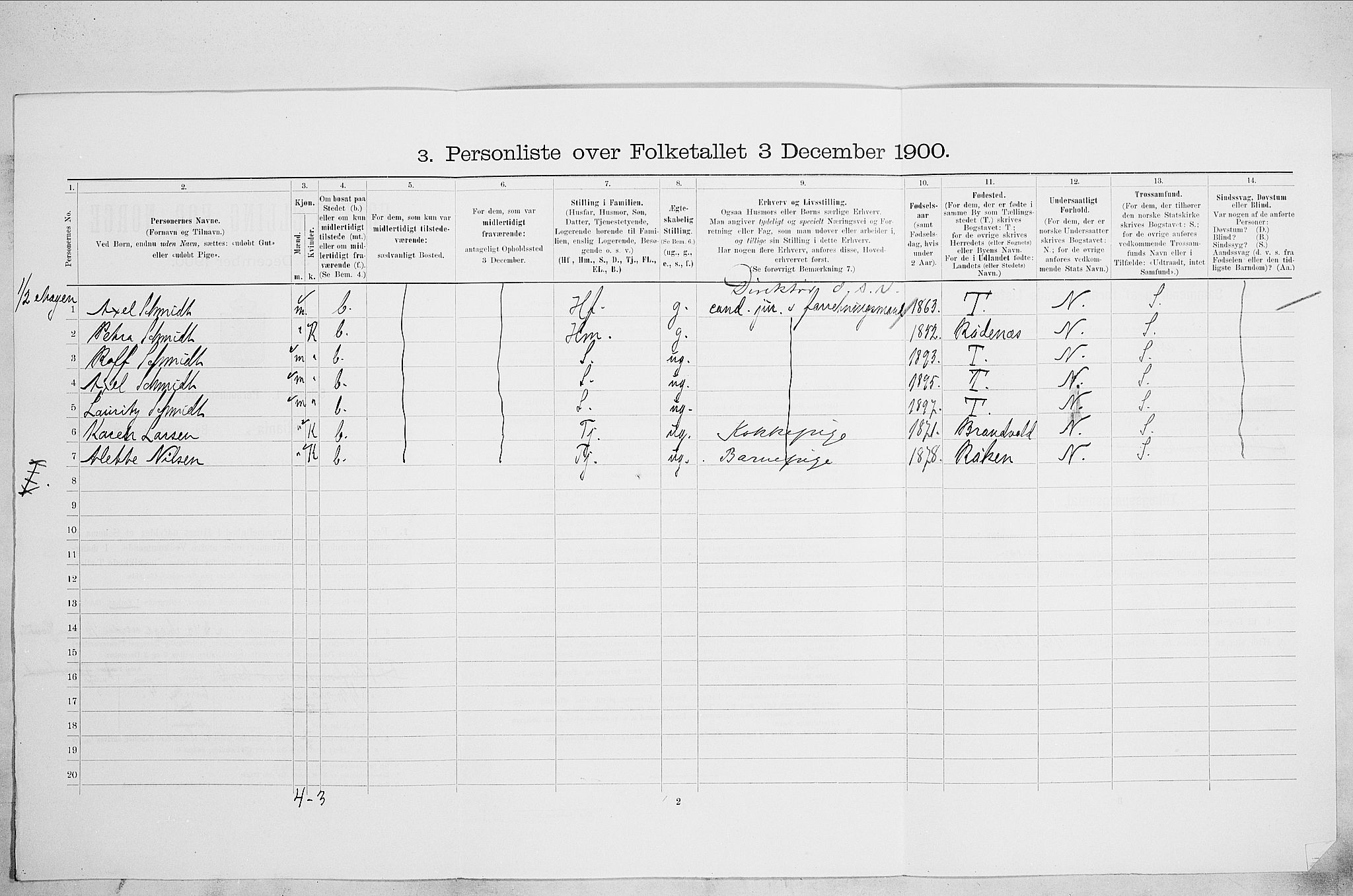 SAO, Folketelling 1900 for 0301 Kristiania kjøpstad, 1900, s. 61612