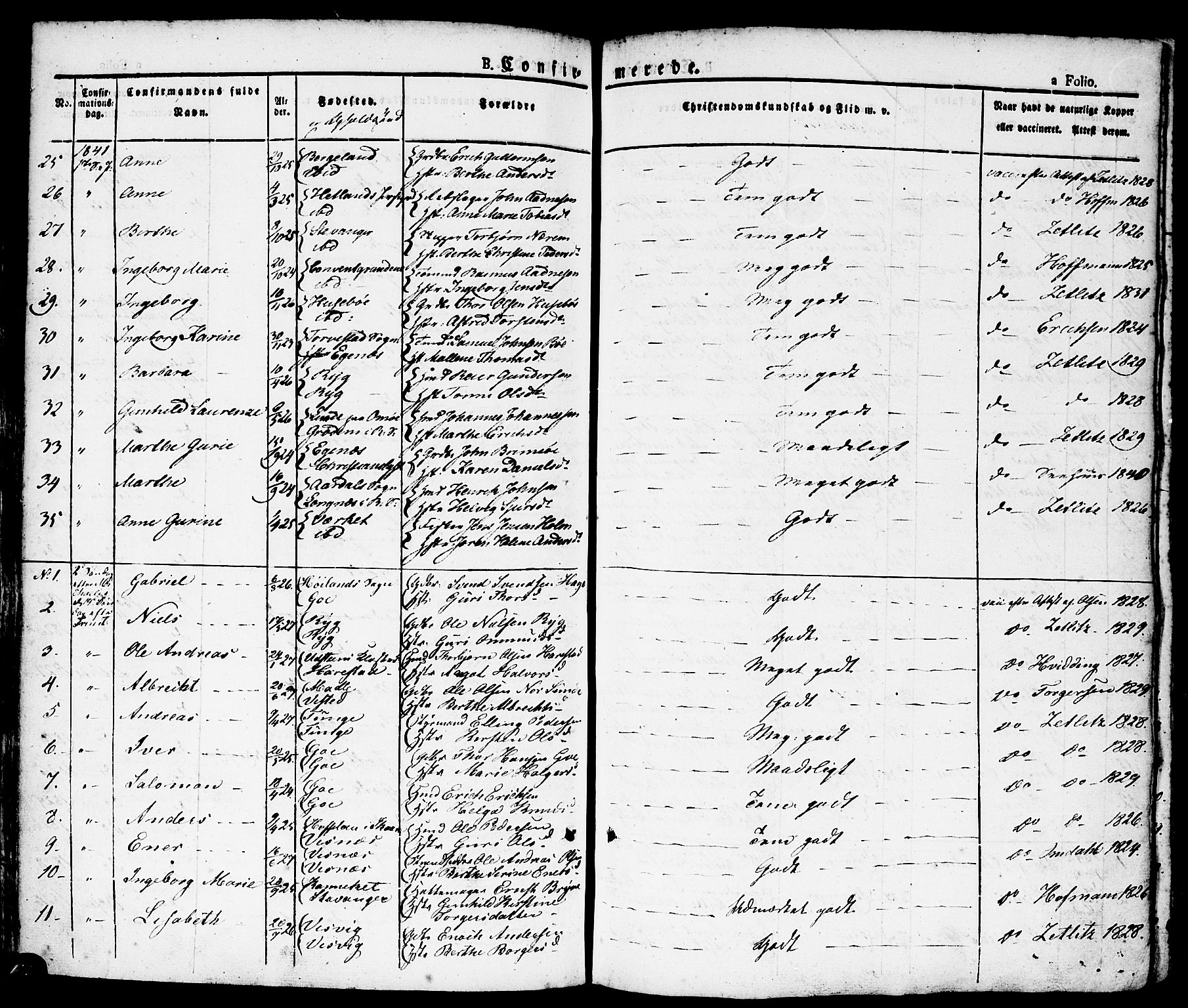 Domkirken sokneprestkontor, SAST/A-101812/001/30/30BA/L0011: Ministerialbok nr. A 11, 1832-1856