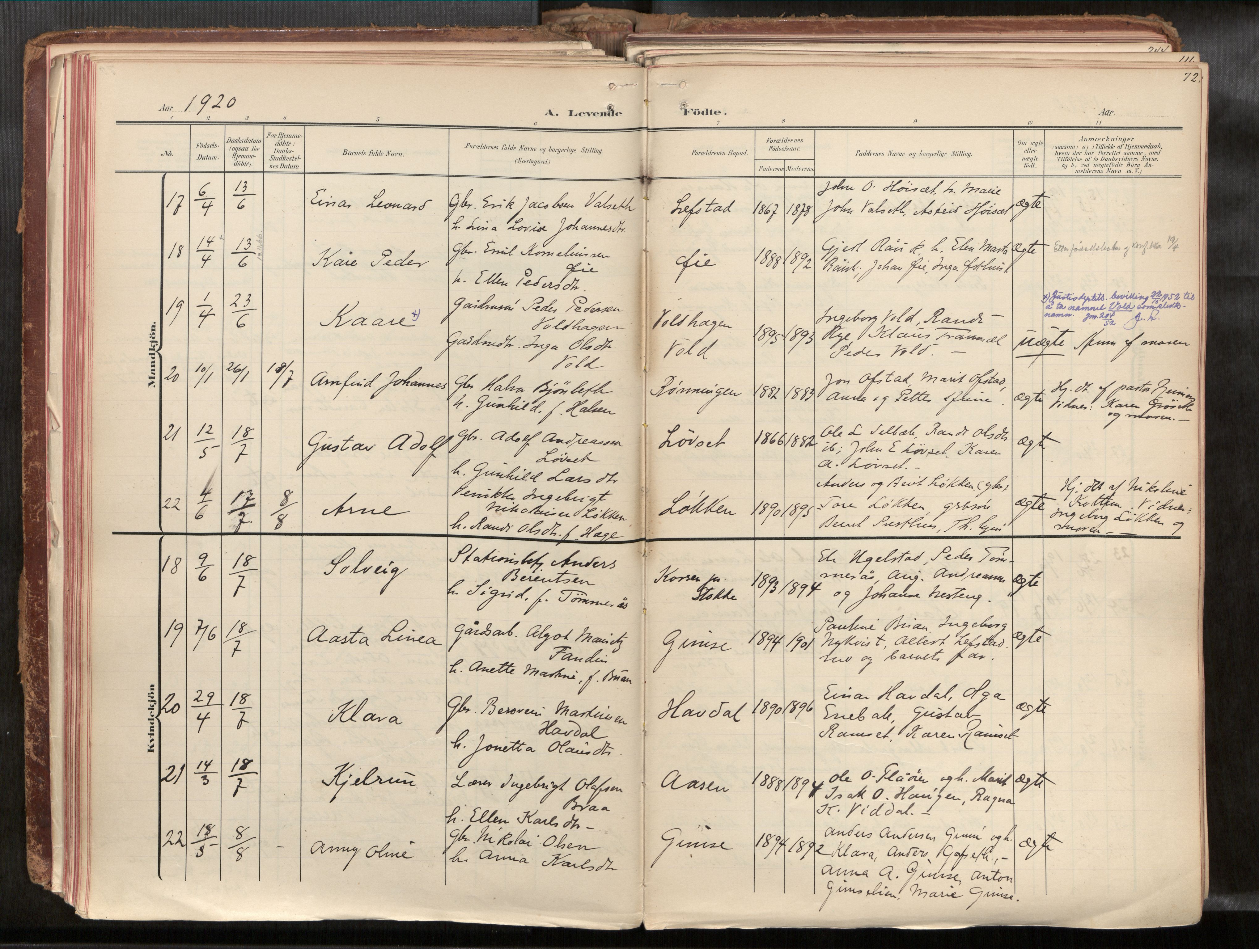 Ministerialprotokoller, klokkerbøker og fødselsregistre - Sør-Trøndelag, AV/SAT-A-1456/691/L1085b: Ministerialbok nr. 691A18, 1908-1930, s. 72