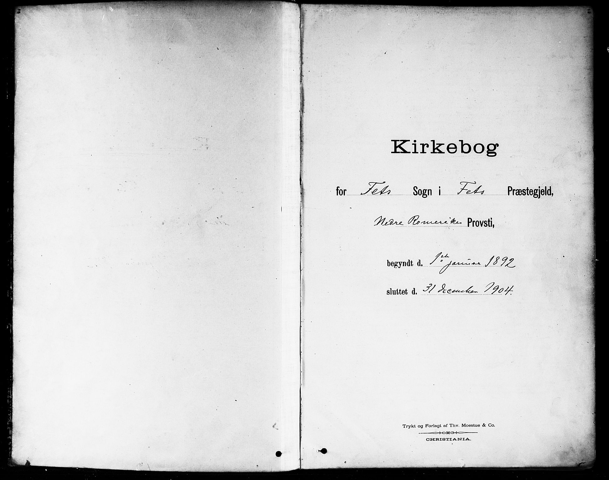 Fet prestekontor Kirkebøker, SAO/A-10370a/F/Fa/L0015: Ministerialbok nr. I 15, 1892-1904