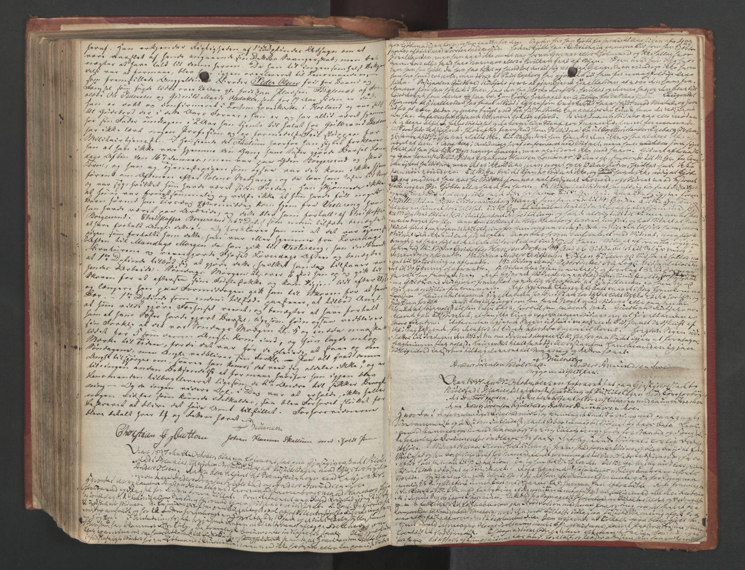 Nedre Romerike sorenskriveri, AV/SAO-A-10469/F/Fc/L0013: Ekstrarettsprotokoll, 1831-1837, s. 422b-423a