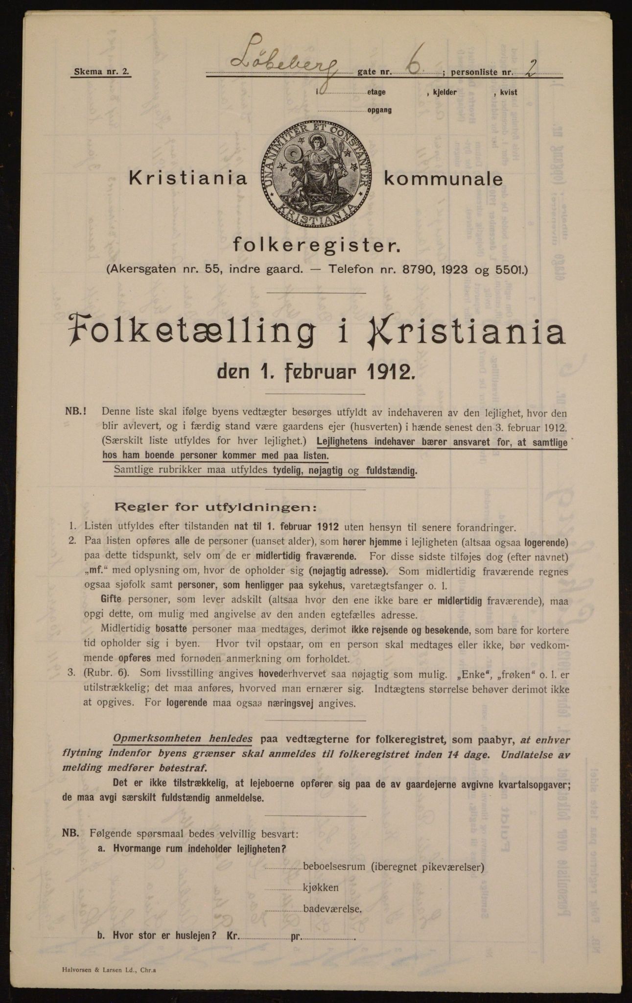 OBA, Kommunal folketelling 1.2.1912 for Kristiania, 1912, s. 58954