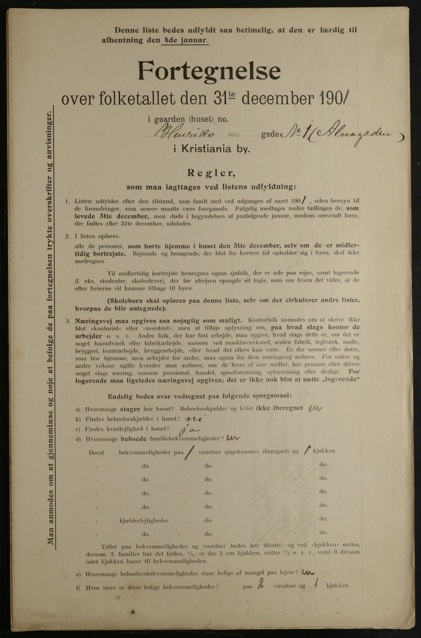 OBA, Kommunal folketelling 31.12.1901 for Kristiania kjøpstad, 1901, s. 6111