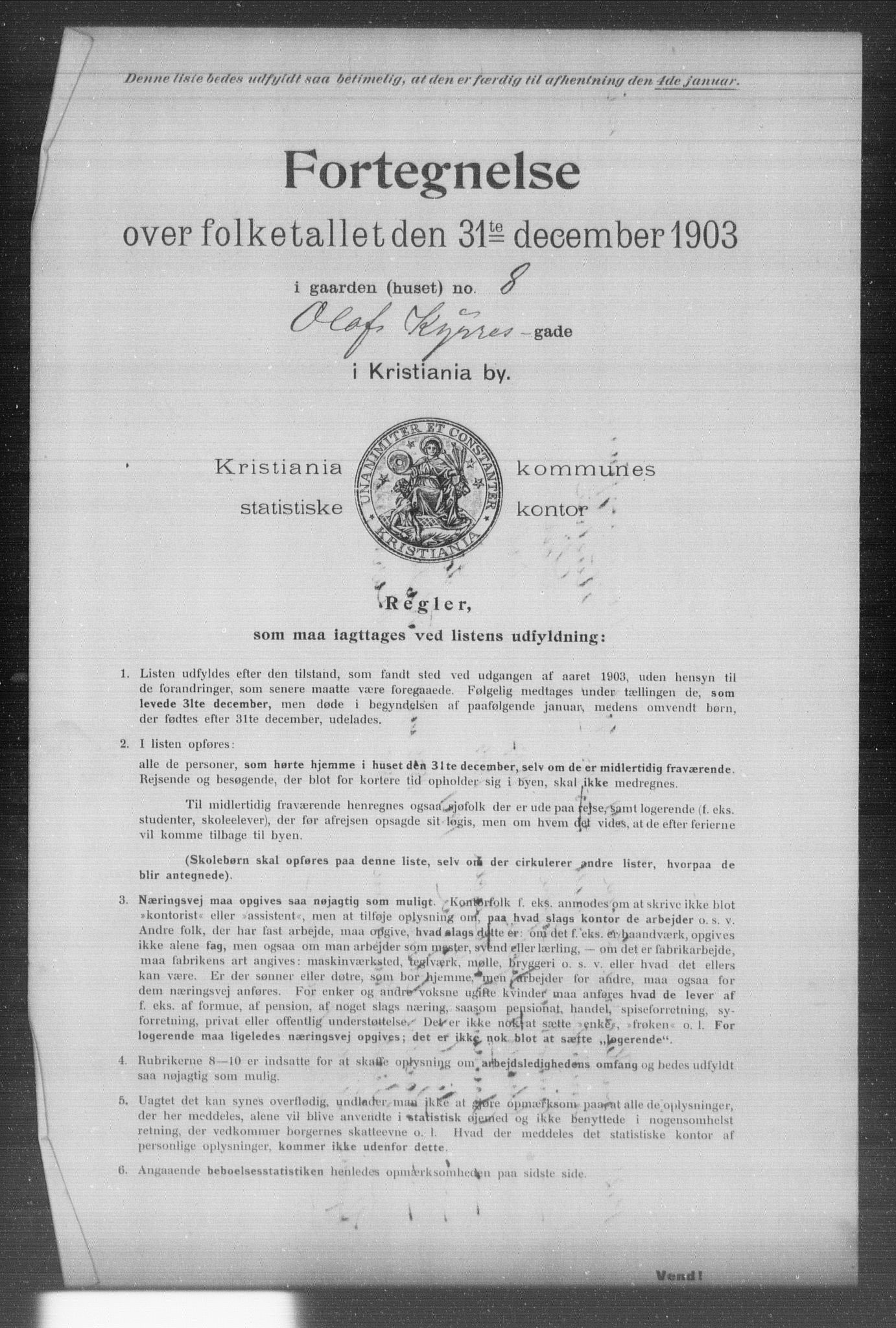 OBA, Kommunal folketelling 31.12.1903 for Kristiania kjøpstad, 1903, s. 14707