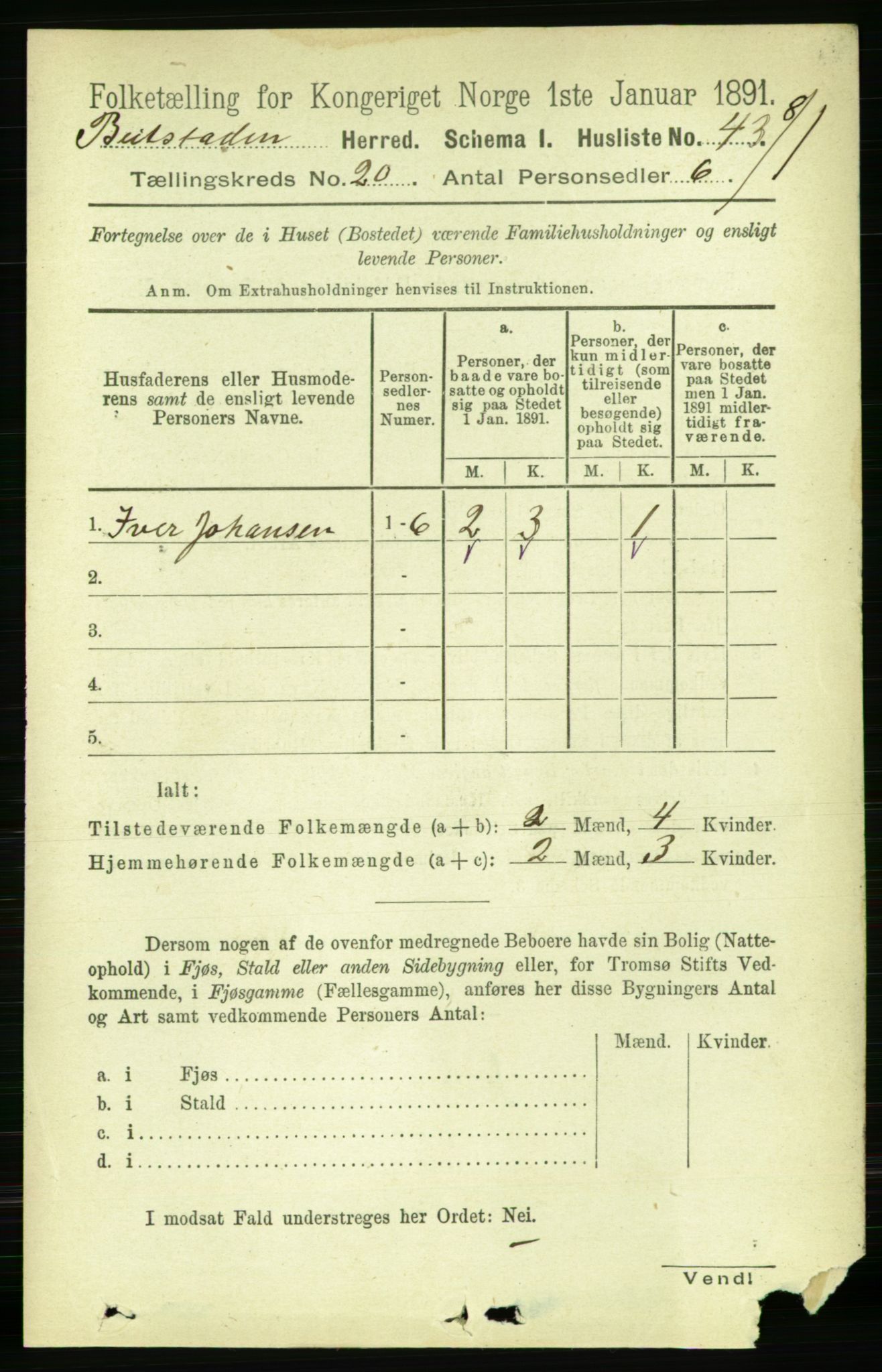 RA, Folketelling 1891 for 1727 Beitstad herred, 1891, s. 5107
