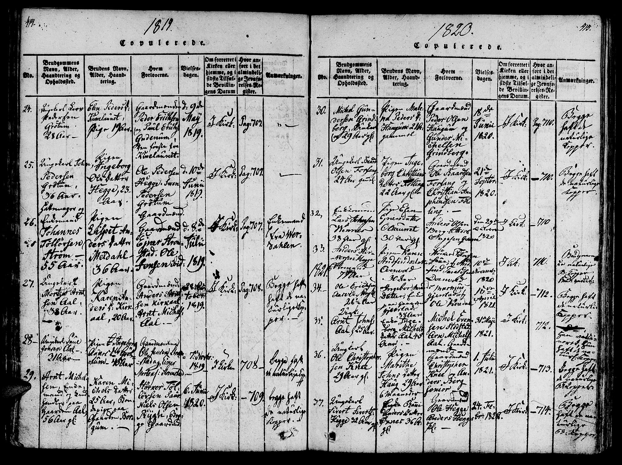 Ministerialprotokoller, klokkerbøker og fødselsregistre - Nord-Trøndelag, SAT/A-1458/746/L0441: Ministerialbok nr. 746A03 /2, 1816-1827, s. 414-415