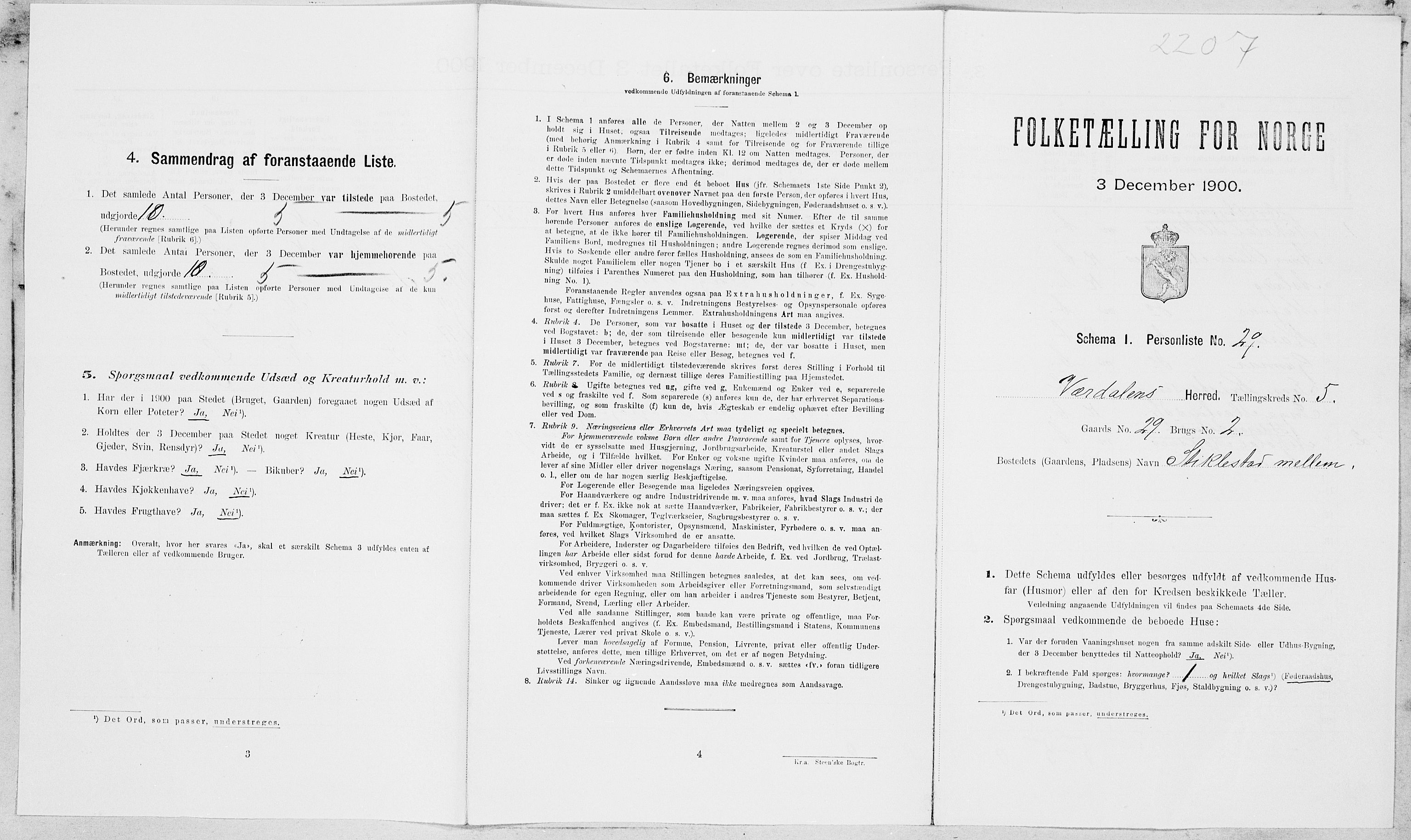 SAT, Folketelling 1900 for 1721 Verdal herred, 1900, s. 829