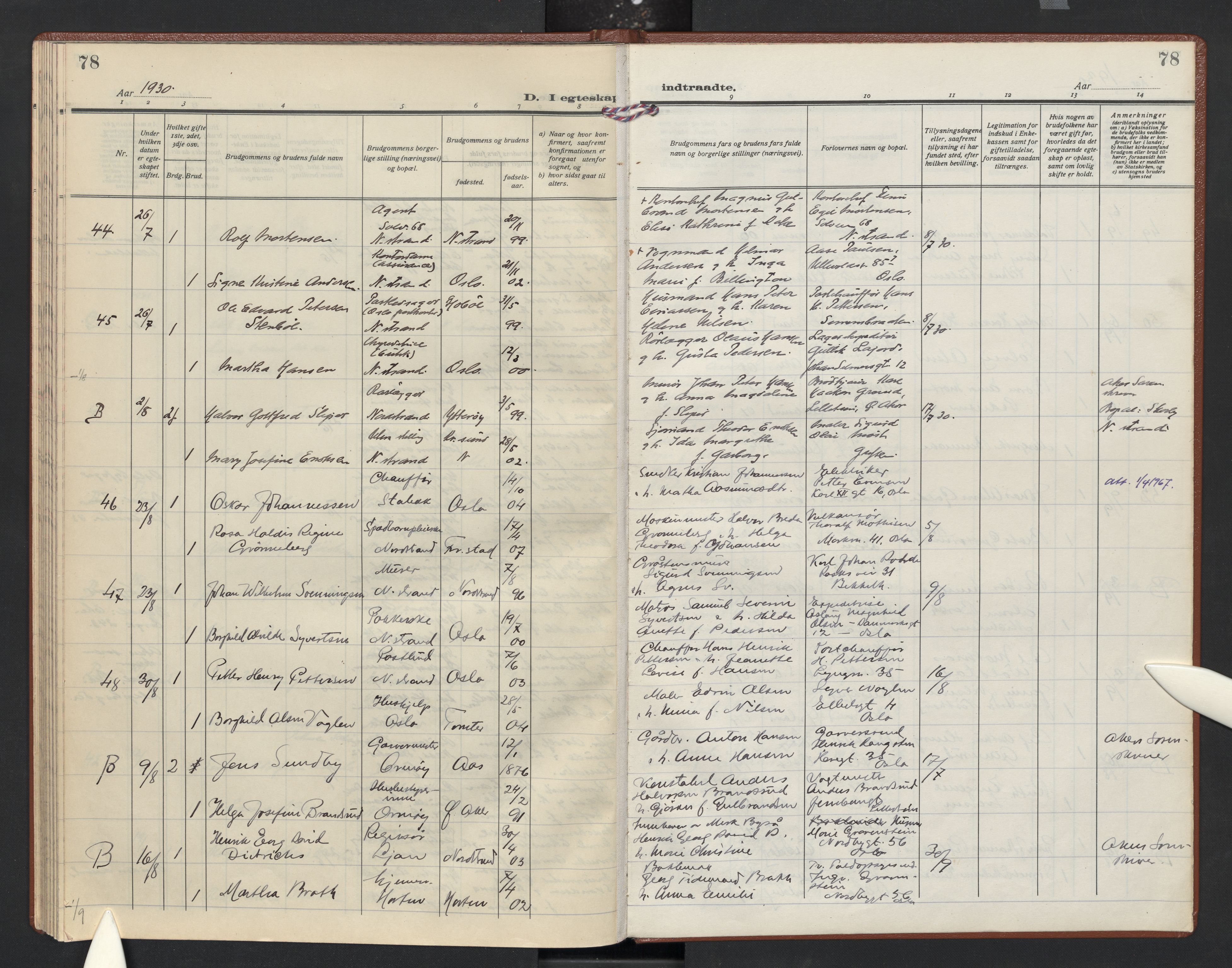 Nordstrand prestekontor Kirkebøker, AV/SAO-A-10362a/F/Fa/L0004: Ministerialbok nr. 4, 1924-1930, s. 78