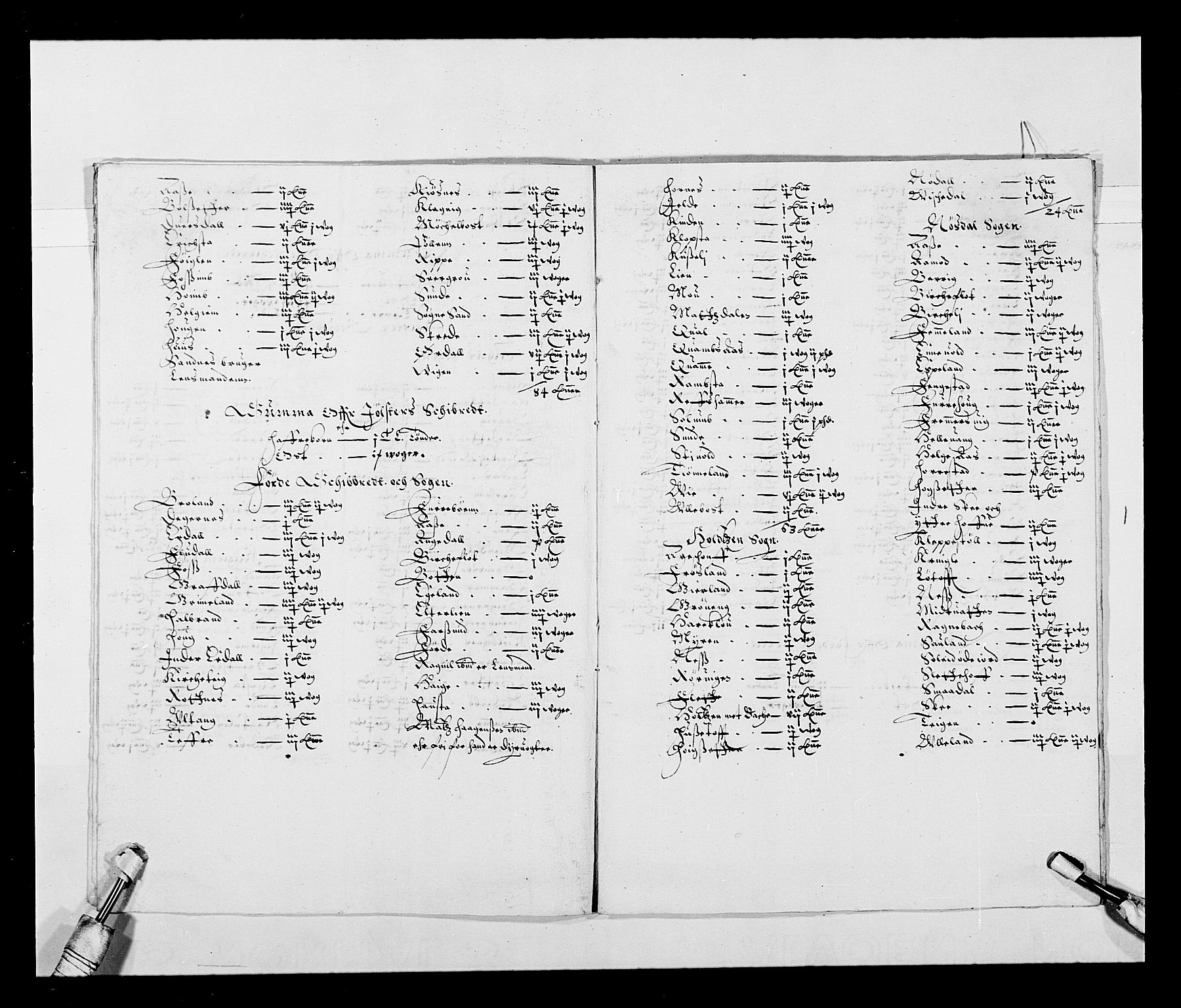 Stattholderembetet 1572-1771, AV/RA-EA-2870/Ek/L0026/0002: Jordebøker 1633-1658: / Tiendelister fra Bergenhus len, 1642-1647, s. 7