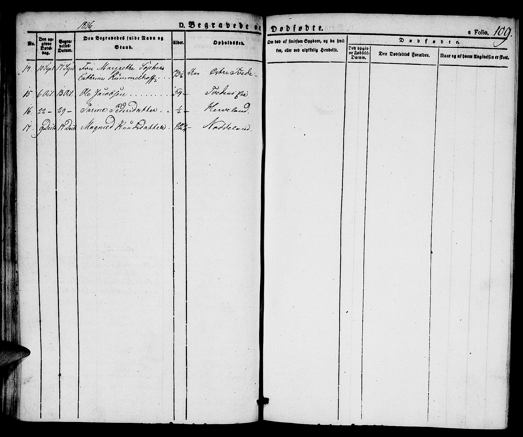 Austre Moland sokneprestkontor, SAK/1111-0001/F/Fa/Faa/L0005: Ministerialbok nr. A 5, 1825-1837, s. 109