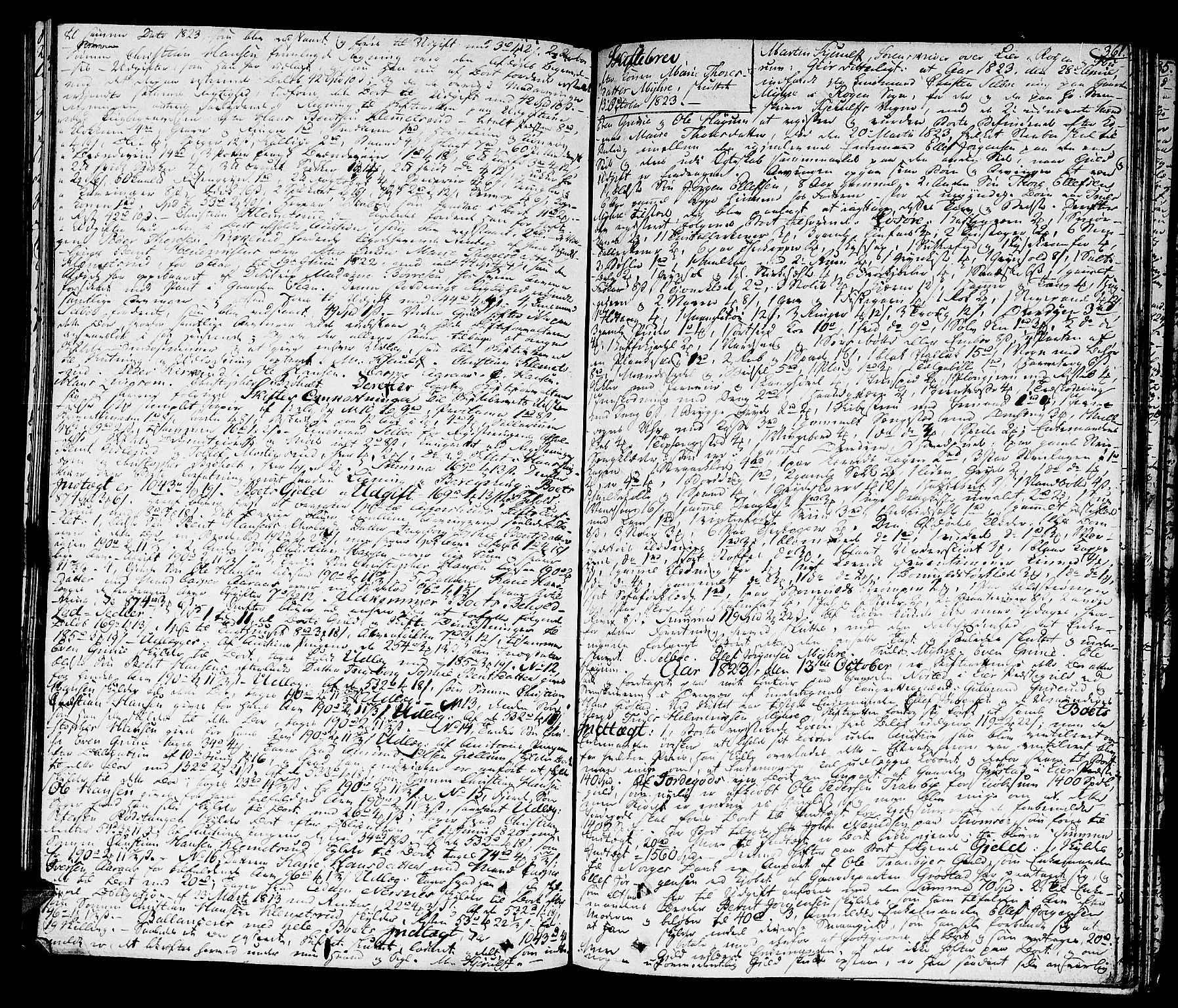 Lier, Røyken og Hurum sorenskriveri, SAKO/A-89/H/Hc/L0010a: Skifteprotokoll, 1813-1835, s. 360b-361a