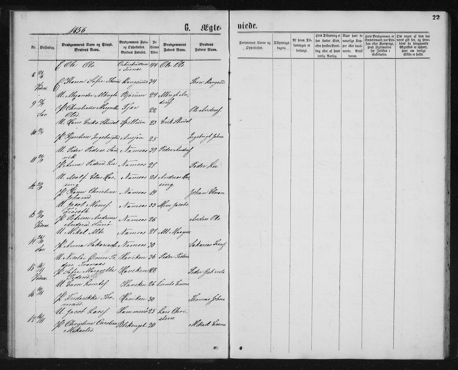 Ministerialprotokoller, klokkerbøker og fødselsregistre - Nord-Trøndelag, SAT/A-1458/768/L0568: Ministerialbok nr. 768A03, 1836-1865, s. 22