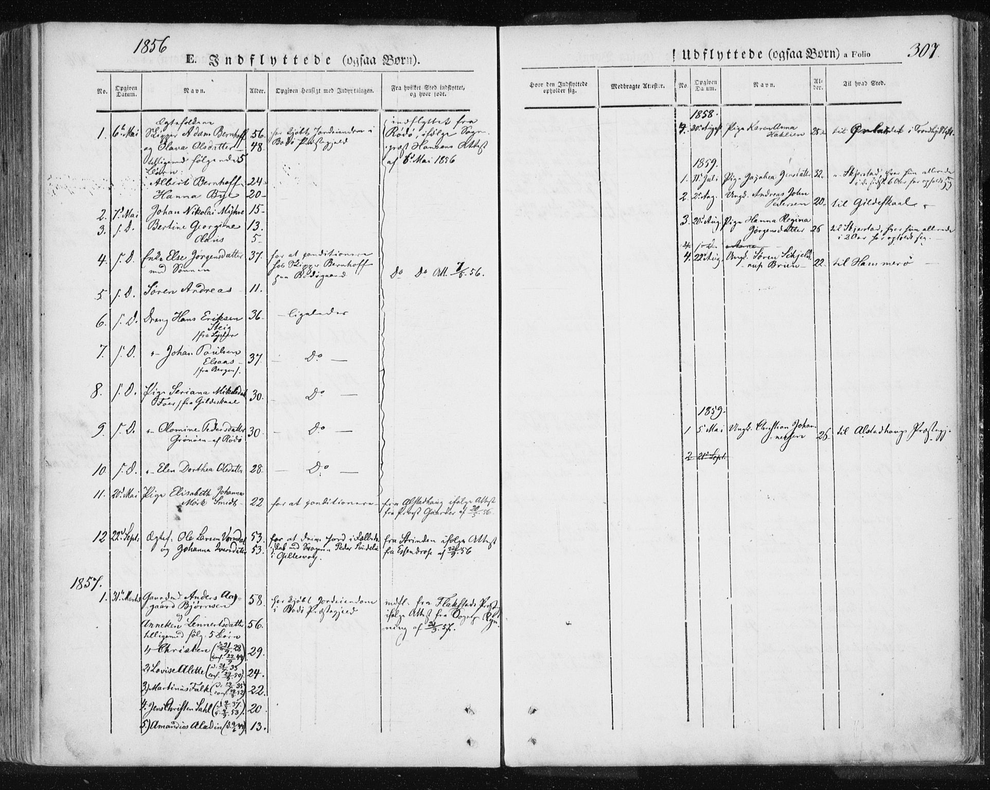 Ministerialprotokoller, klokkerbøker og fødselsregistre - Nordland, SAT/A-1459/801/L0007: Ministerialbok nr. 801A07, 1845-1863, s. 307