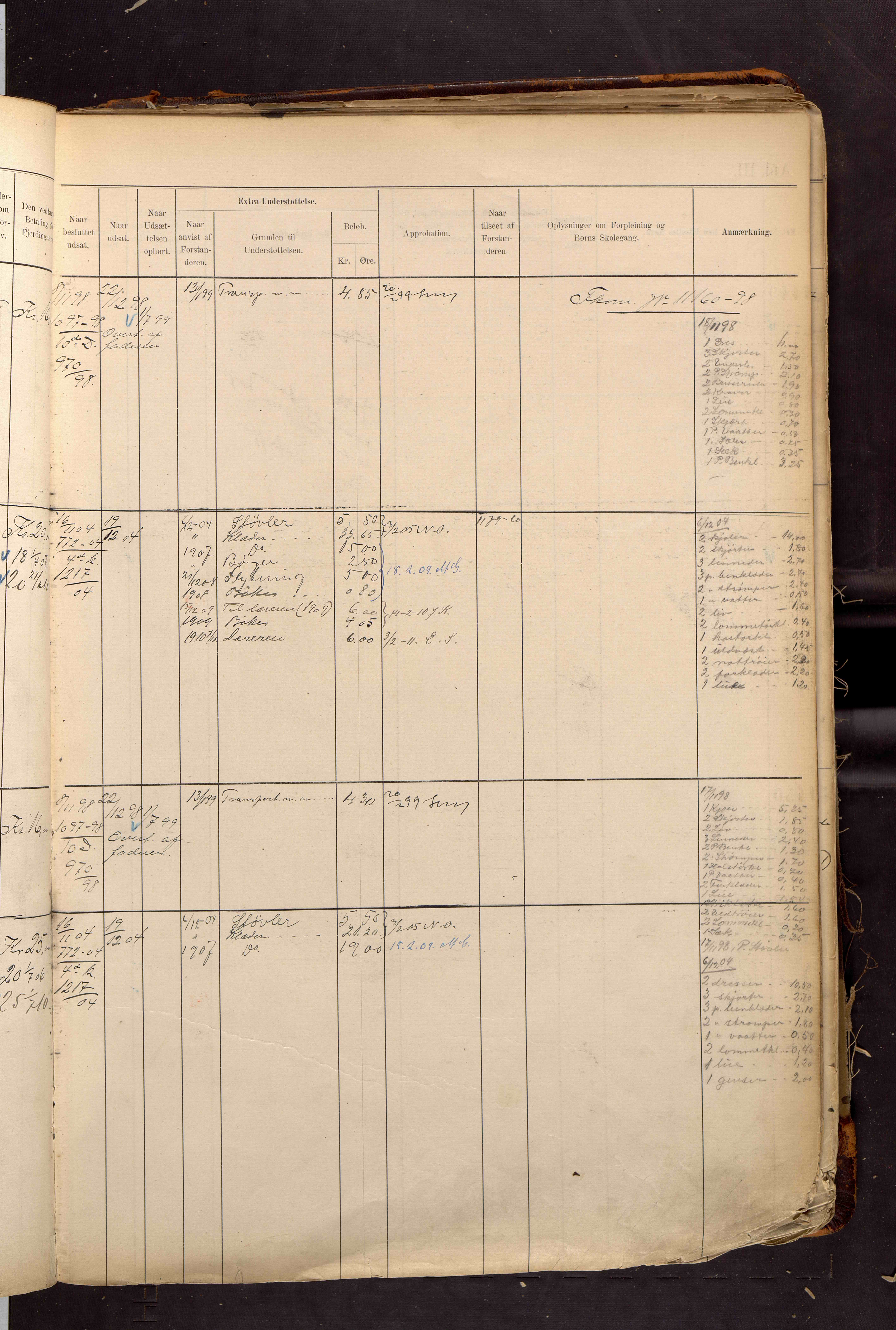 Fattigvesenet, OBA/A-20045/H/Hd/L0007: Manntallsprotokoll. Mnr. 1001-1604, 1897-1910, s. 484