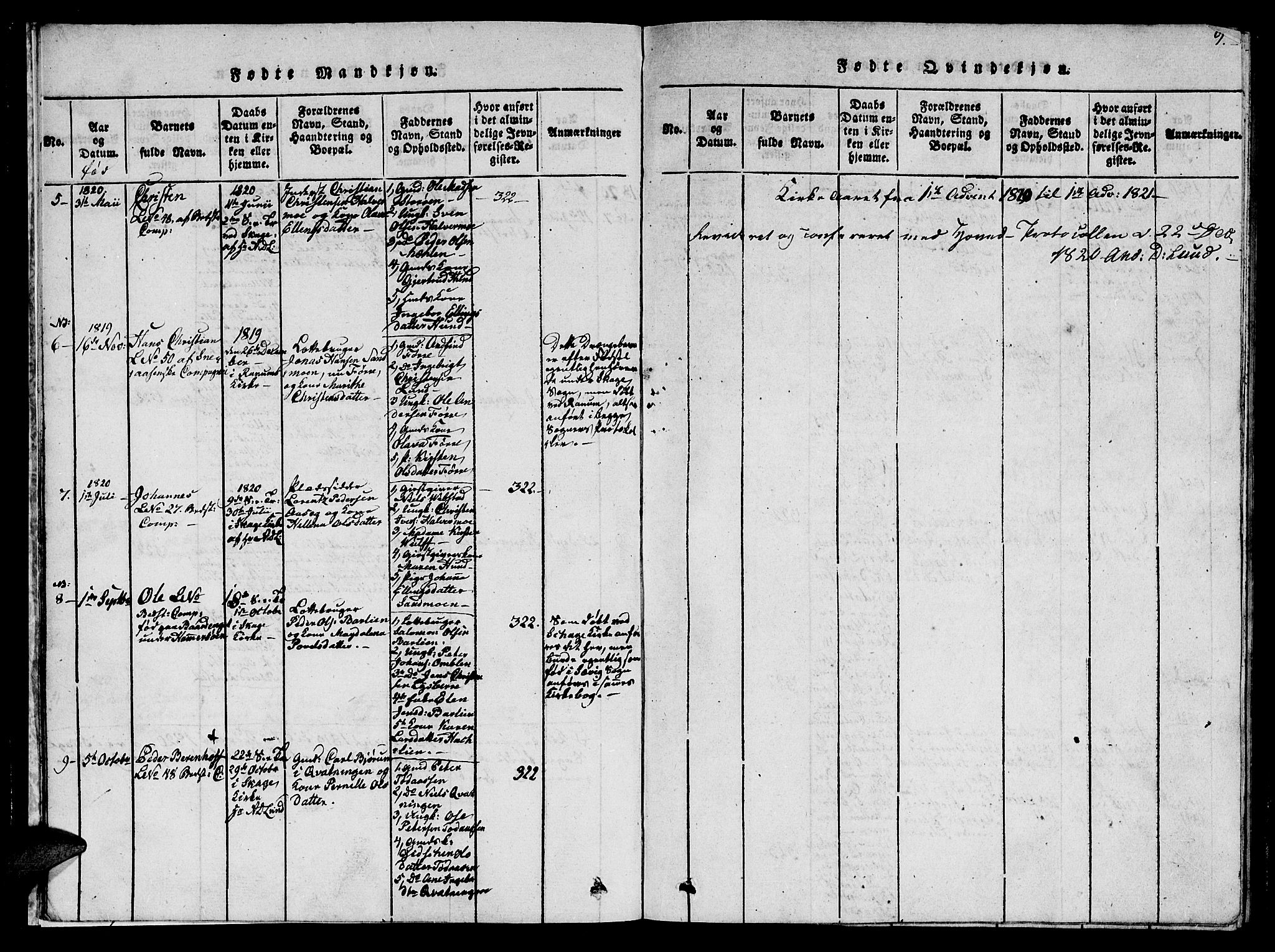 Ministerialprotokoller, klokkerbøker og fødselsregistre - Nord-Trøndelag, SAT/A-1458/766/L0565: Klokkerbok nr. 767C01, 1817-1823, s. 9