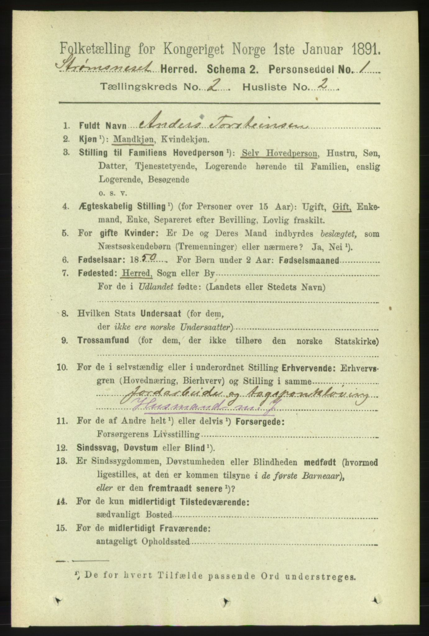 RA, Folketelling 1891 for 1559 Straumsnes herred, 1891, s. 219