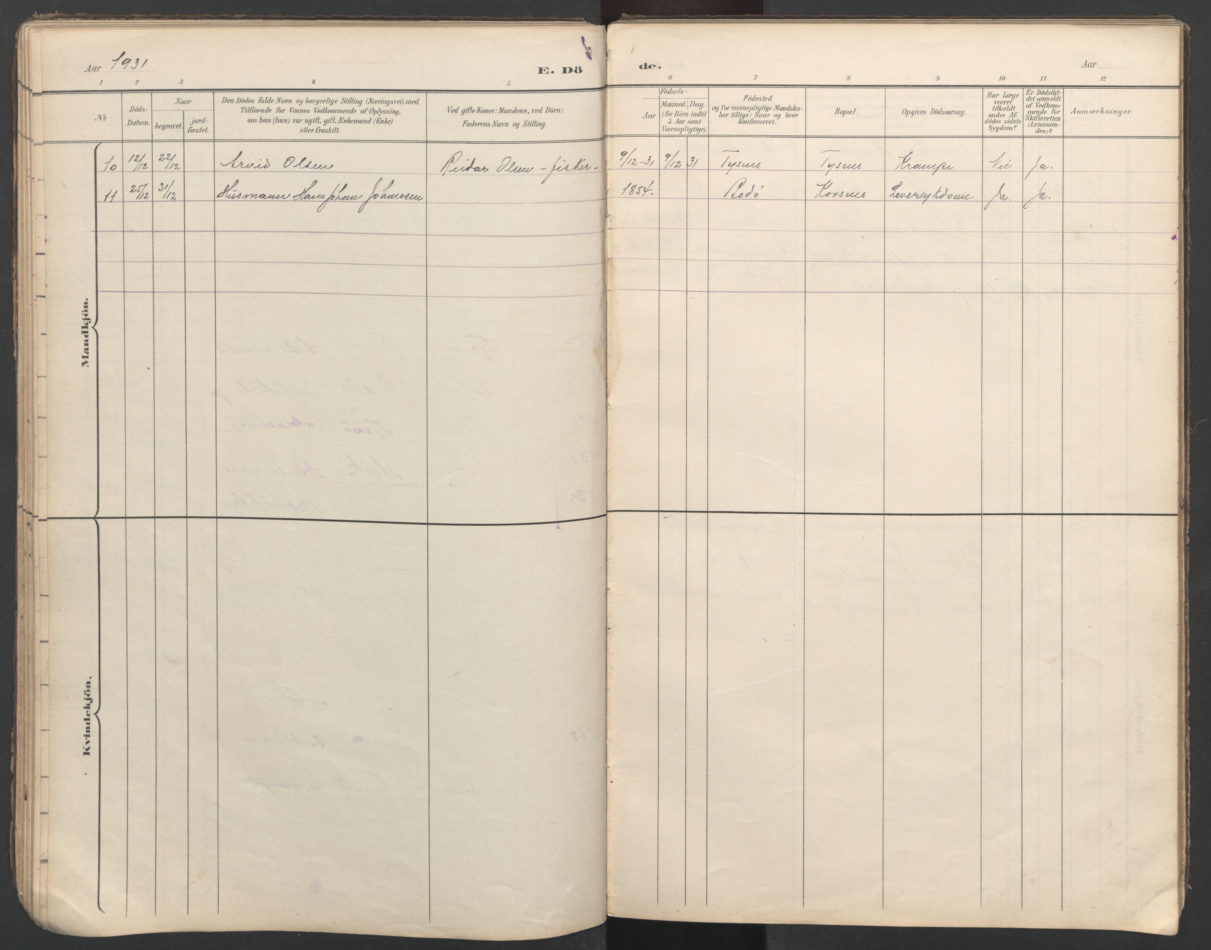 Ministerialprotokoller, klokkerbøker og fødselsregistre - Nordland, AV/SAT-A-1459/862/L0888: Klokkerbok nr. 862C01, 1898-1965