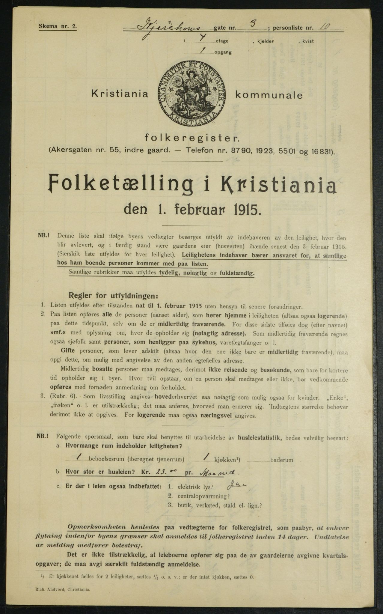 OBA, Kommunal folketelling 1.2.1915 for Kristiania, 1915, s. 48943