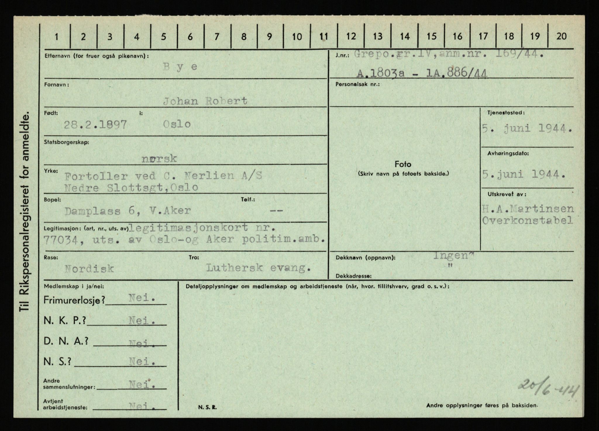 Statspolitiet - Hovedkontoret / Osloavdelingen, AV/RA-S-1329/C/Ca/L0003: Brechan - Eichinger	, 1943-1945, s. 1231