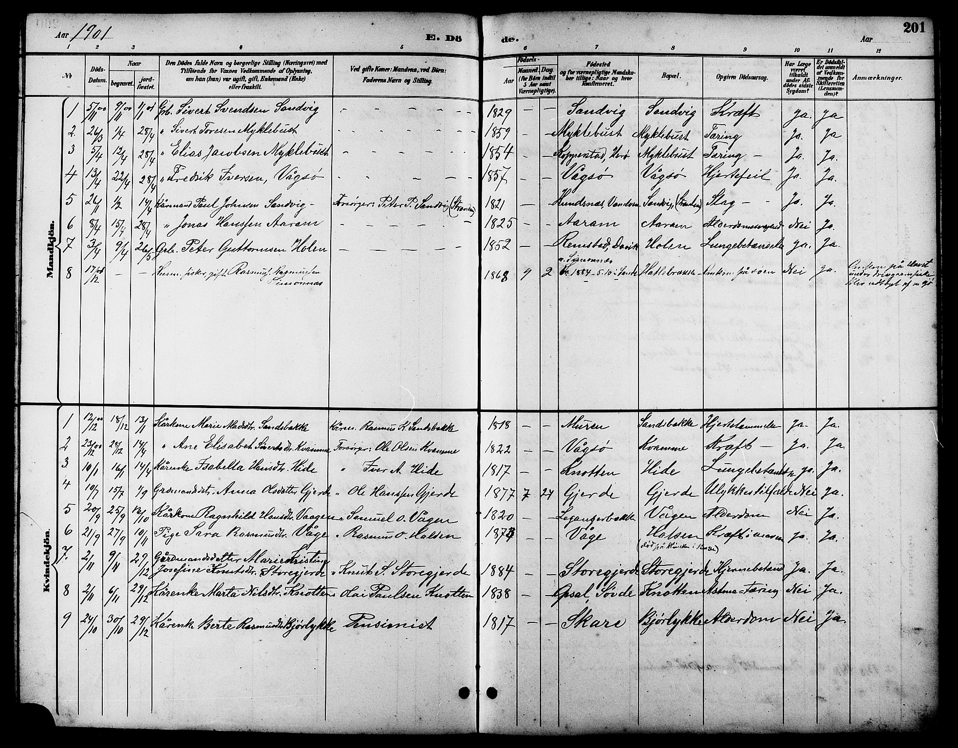 Ministerialprotokoller, klokkerbøker og fødselsregistre - Møre og Romsdal, AV/SAT-A-1454/503/L0049: Klokkerbok nr. 503C04, 1894-1915, s. 201