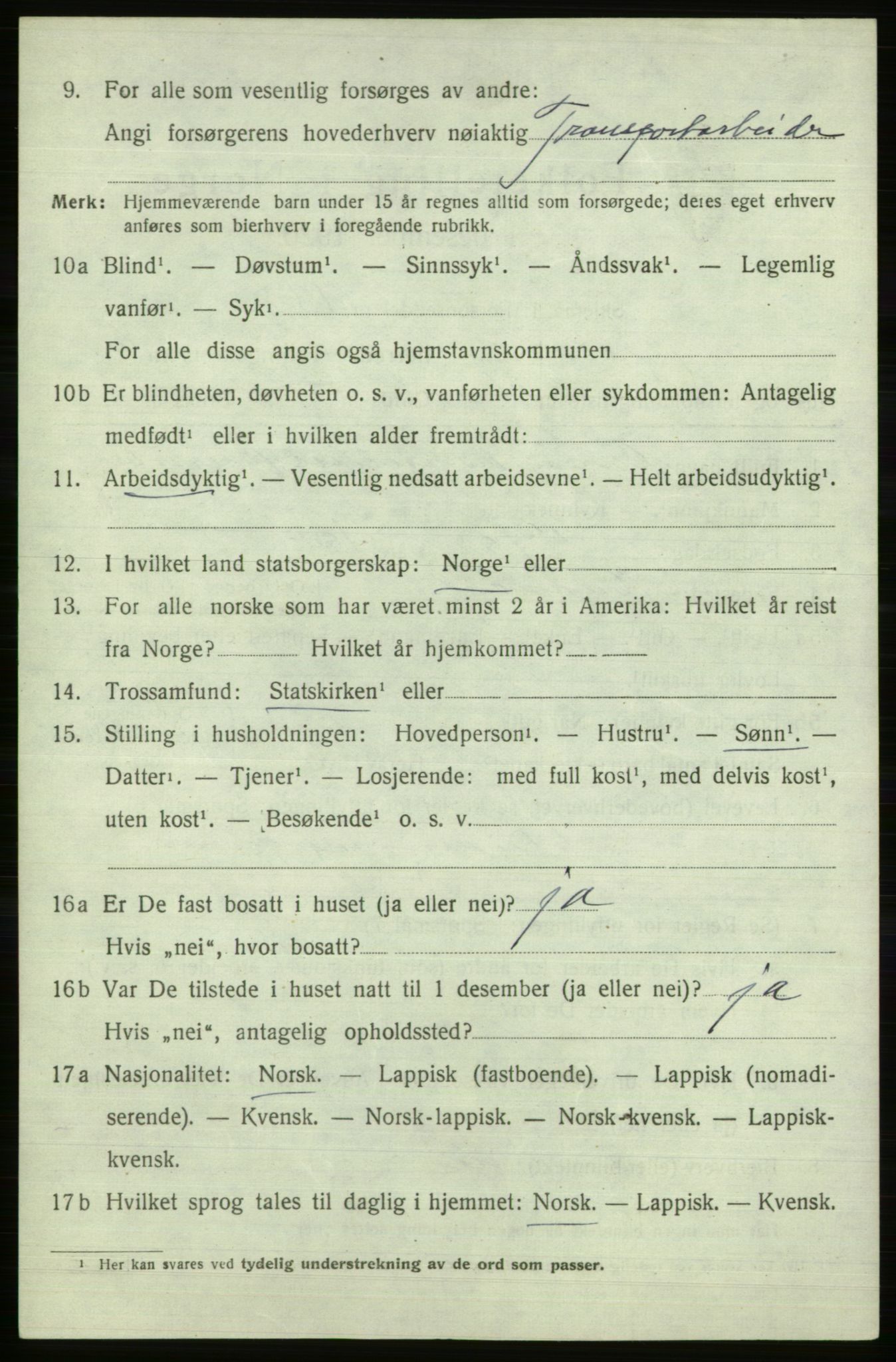 SATØ, Folketelling 1920 for 2019 Kjelvik herred, 1920, s. 5352