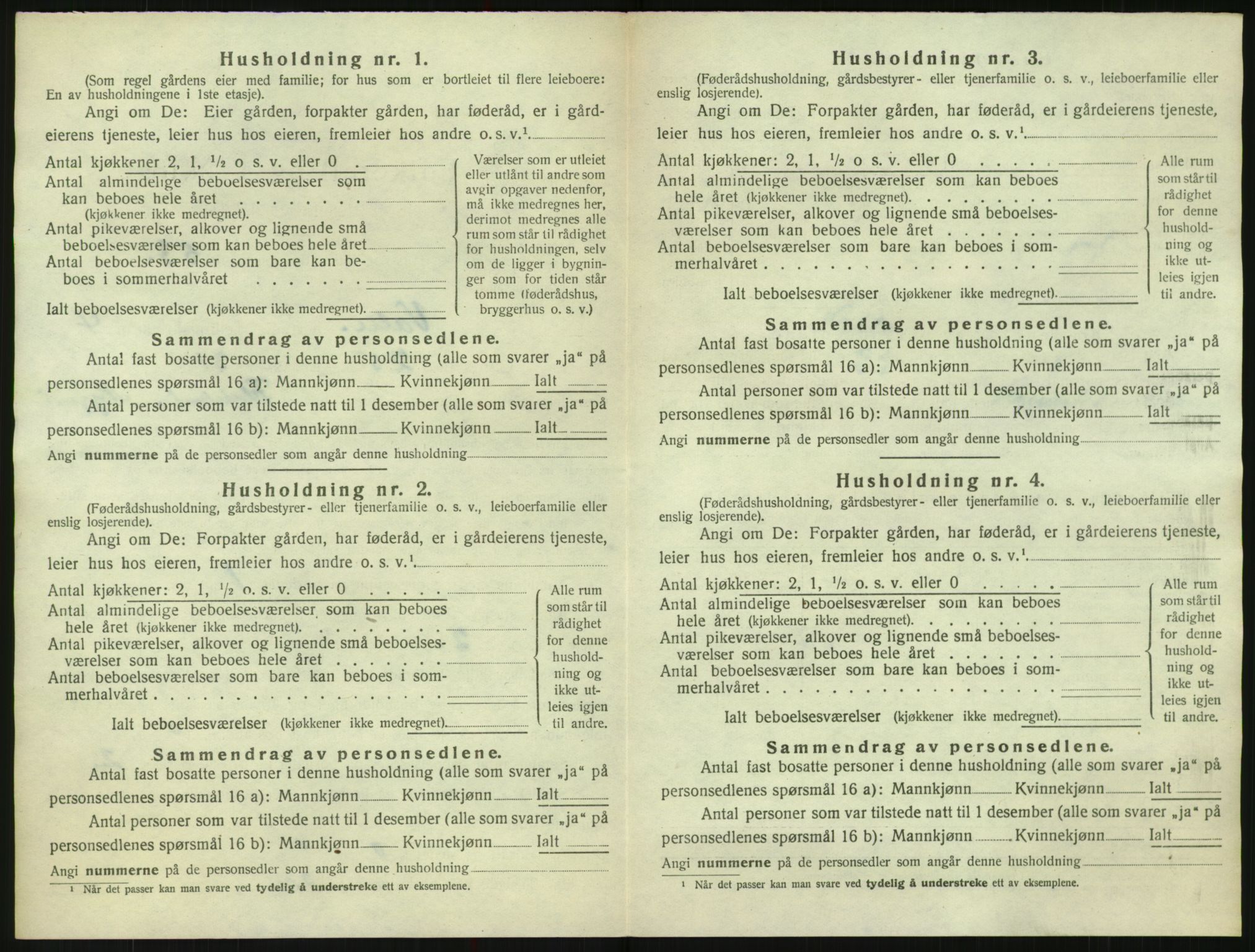 SAK, Folketelling 1920 for 0940 Valle herred, 1920, s. 426
