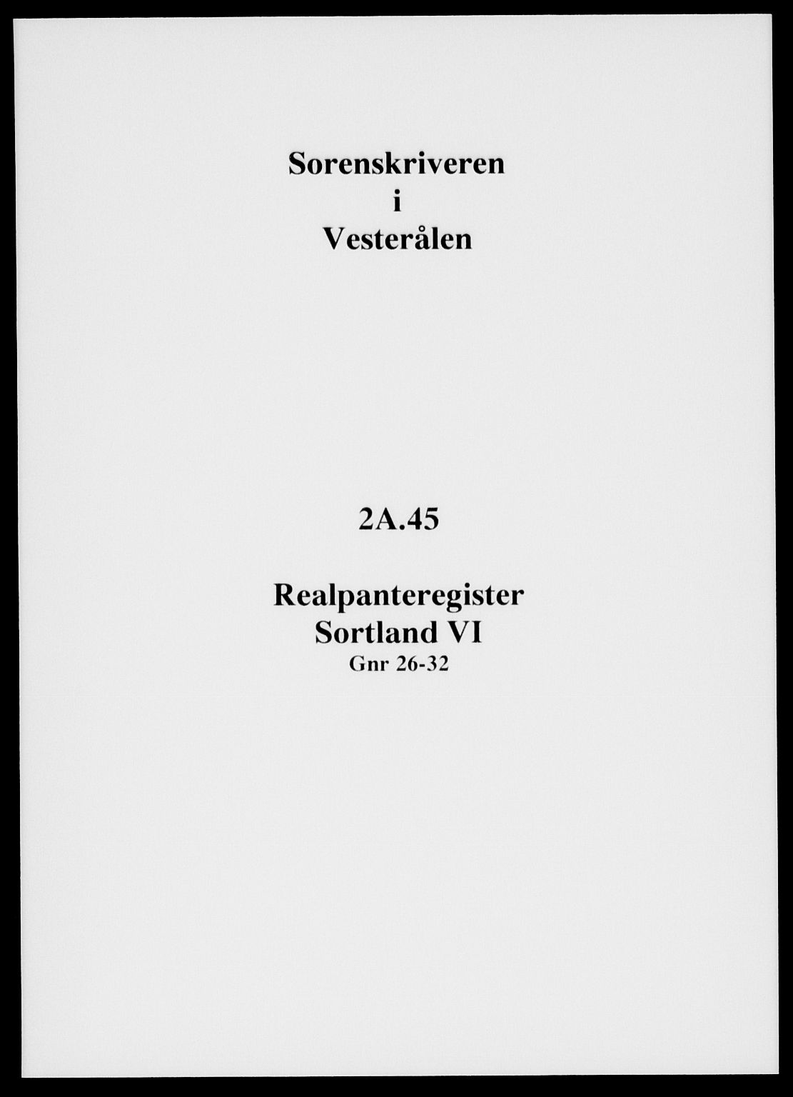 Vesterålen sorenskriveri, SAT/A-4180/1/2/2A/L0045: Panteregister nr. 45
