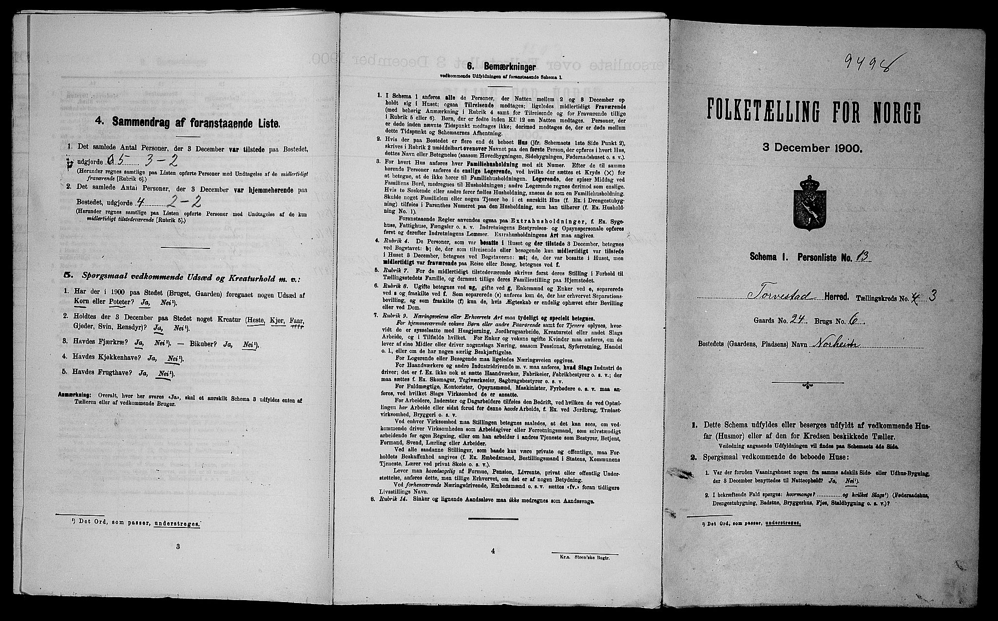 SAST, Folketelling 1900 for 1152 Torvastad herred, 1900, s. 465