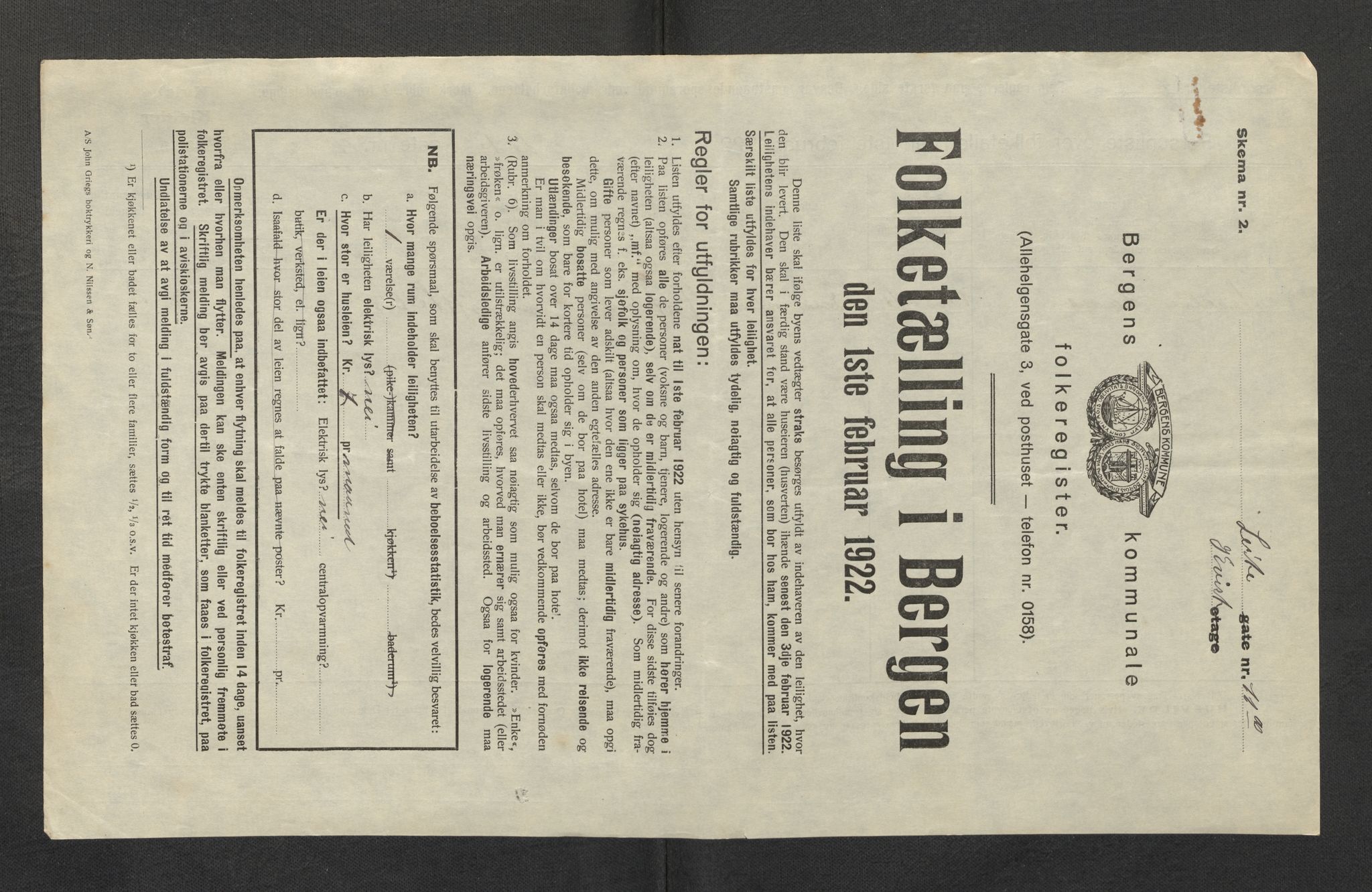 SAB, Kommunal folketelling 1922 for Bergen kjøpstad, 1922, s. 22526
