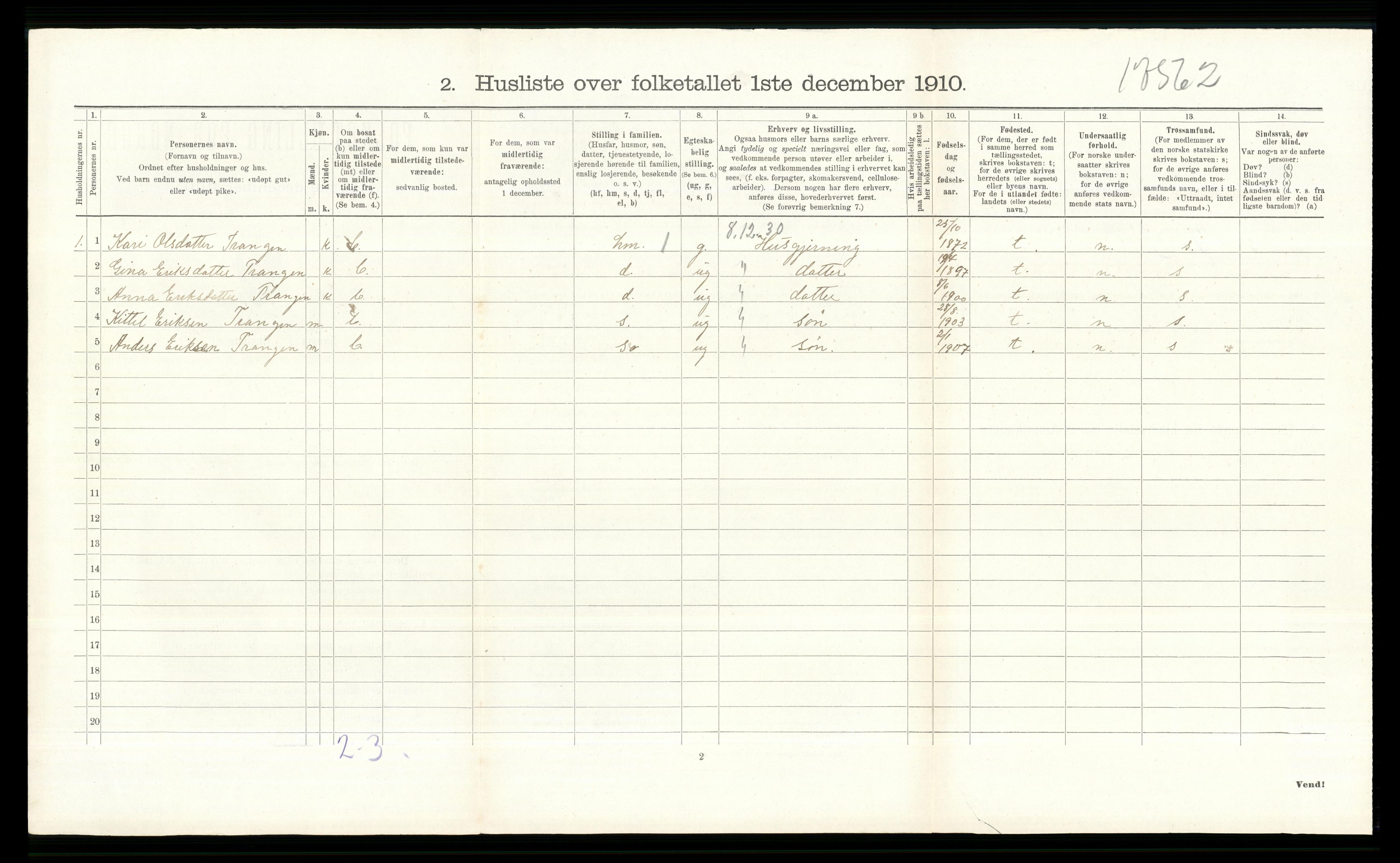 RA, Folketelling 1910 for 0622 Krødsherad herred, 1910, s. 528