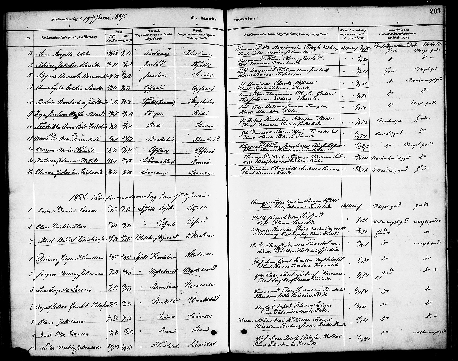 Ministerialprotokoller, klokkerbøker og fødselsregistre - Nordland, SAT/A-1459/817/L0268: Klokkerbok nr. 817C03, 1884-1920, s. 203
