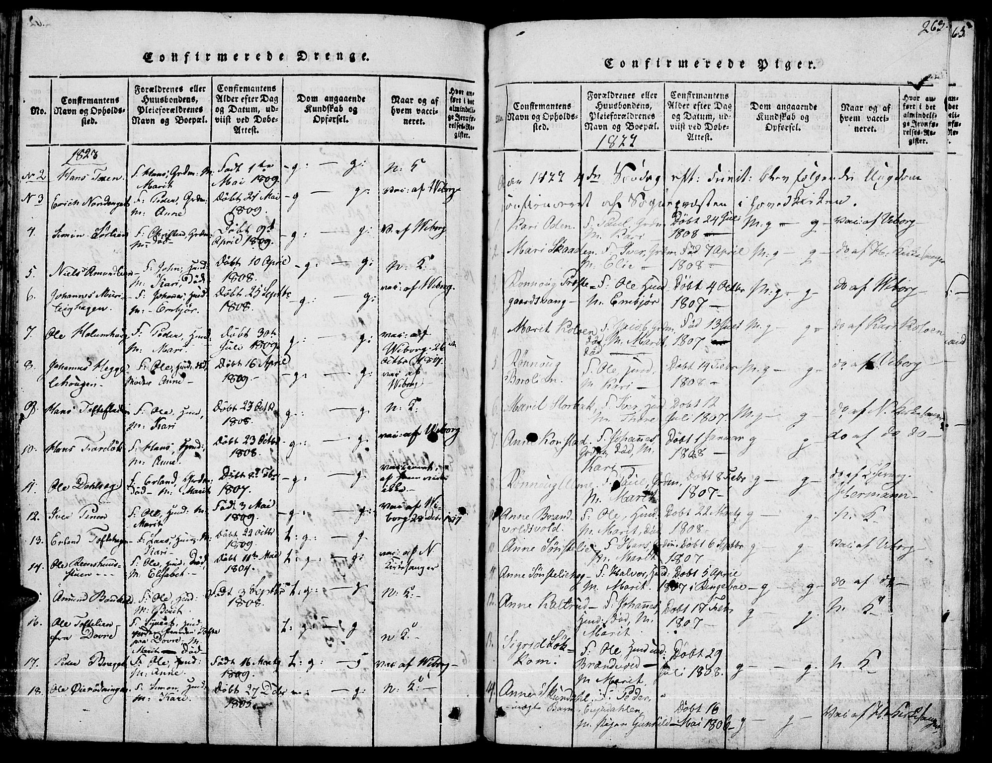 Fron prestekontor, AV/SAH-PREST-078/H/Ha/Haa/L0002: Ministerialbok nr. 2, 1816-1827, s. 263