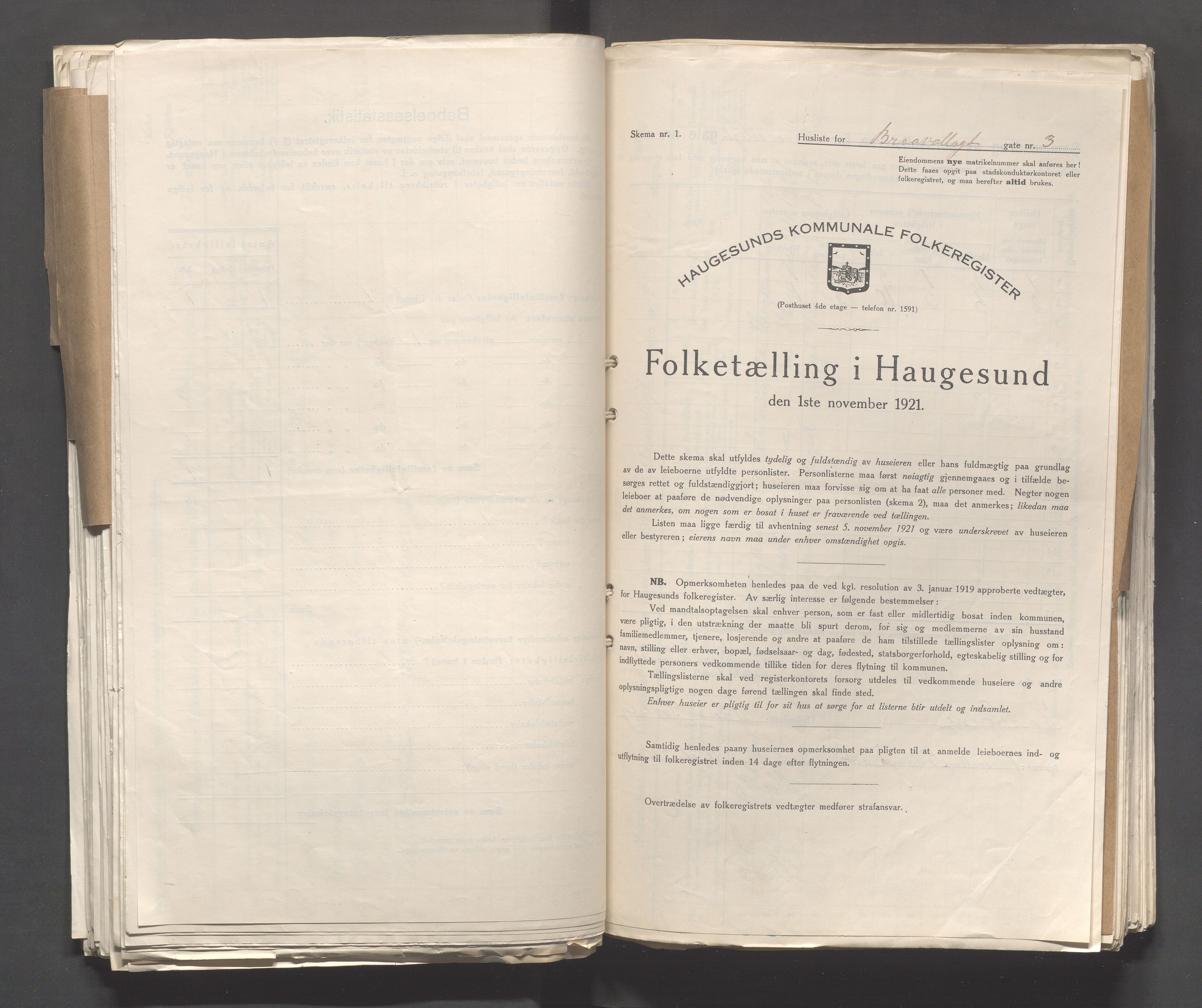 IKAR, Kommunal folketelling 1.11.1921 for Haugesund, 1921, s. 212