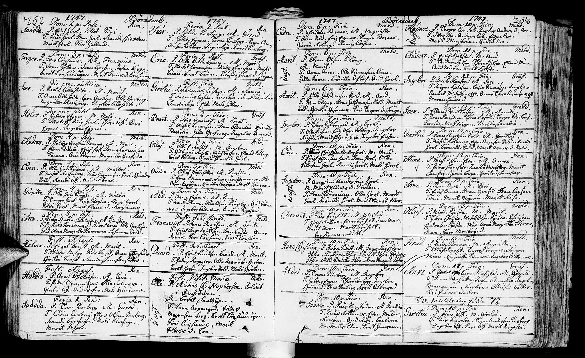 Ministerialprotokoller, klokkerbøker og fødselsregistre - Sør-Trøndelag, AV/SAT-A-1456/672/L0850: Ministerialbok nr. 672A03, 1725-1751, s. 262-263