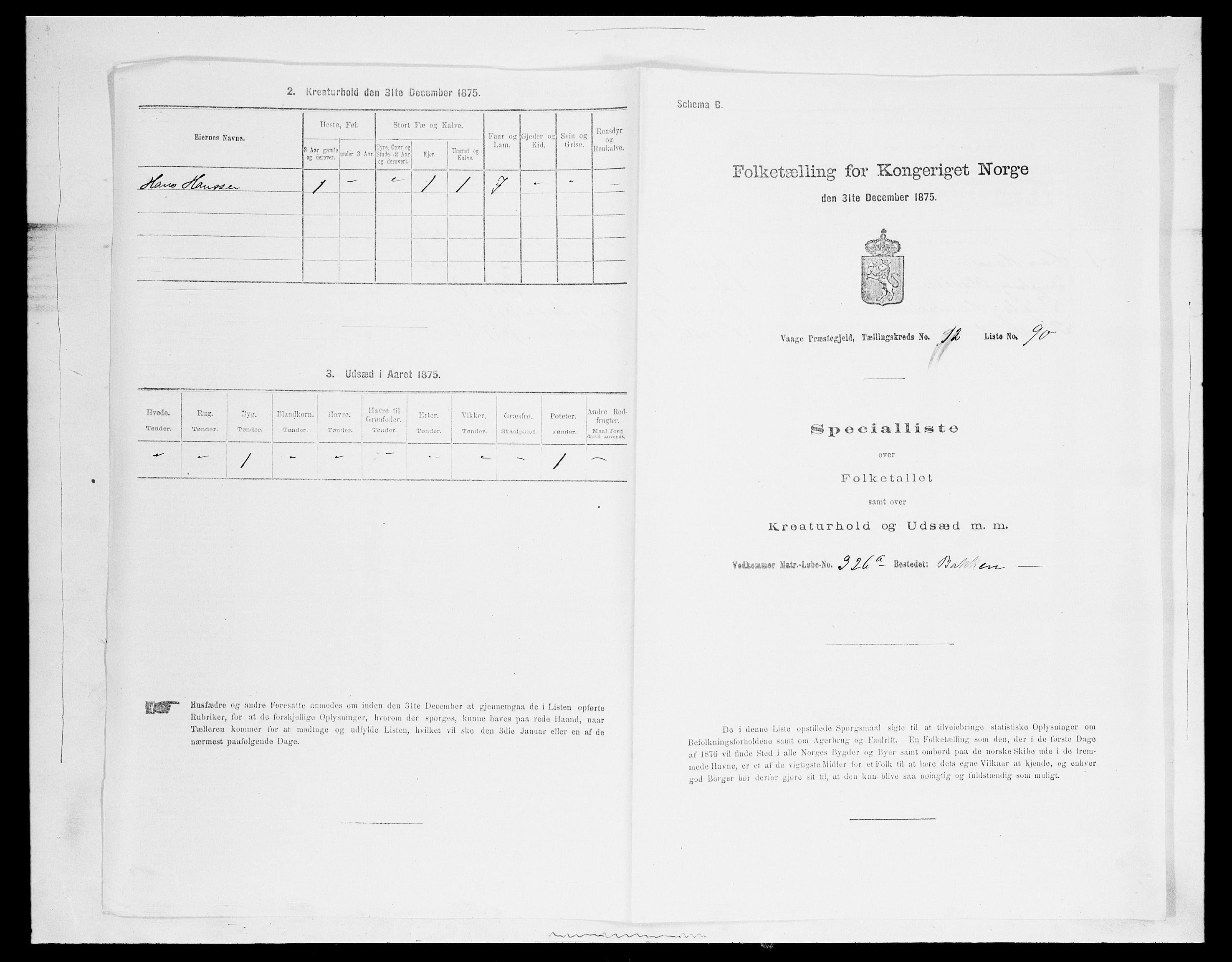 SAH, Folketelling 1875 for 0515P Vågå prestegjeld, 1875, s. 2257