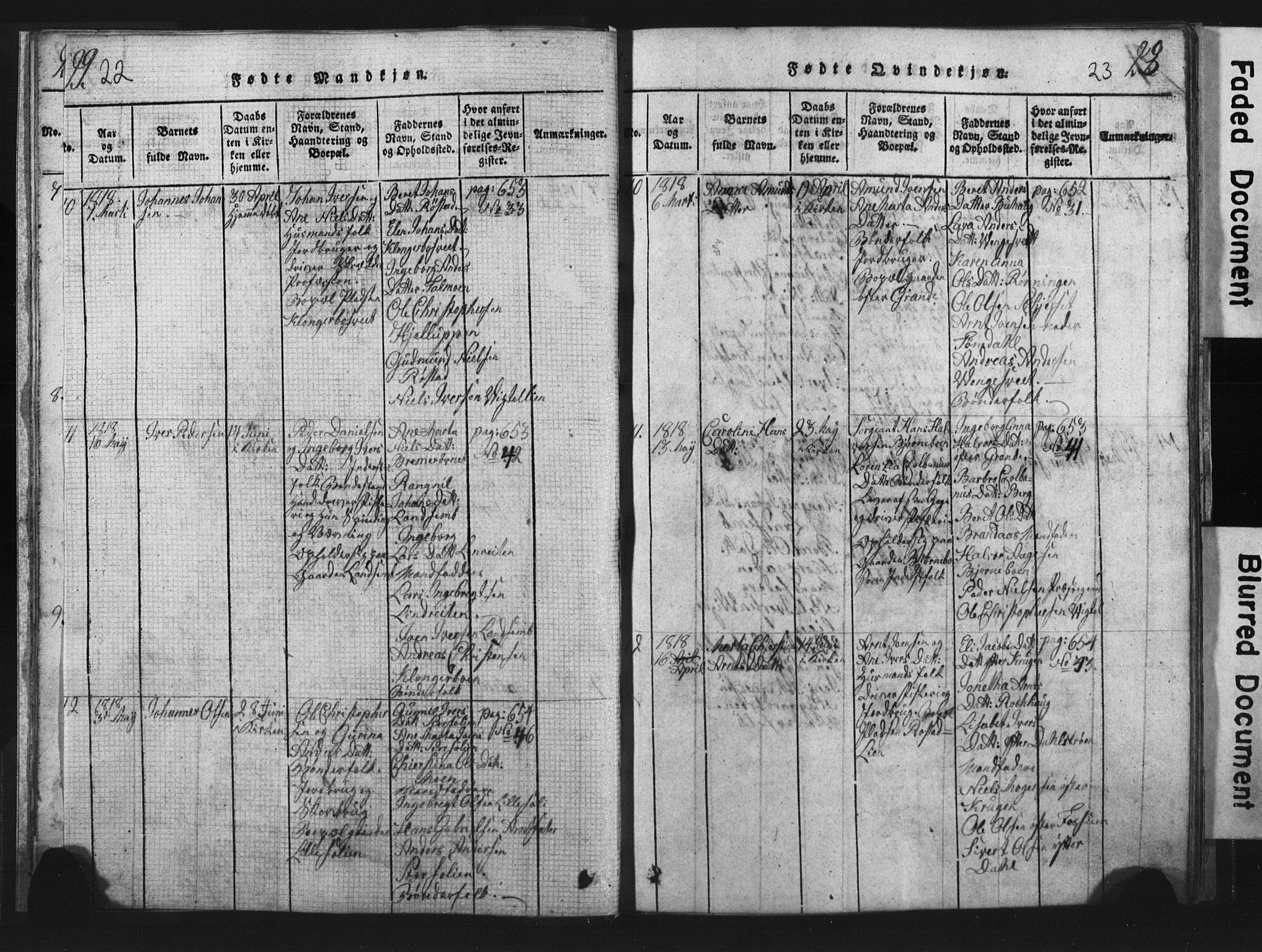 Ministerialprotokoller, klokkerbøker og fødselsregistre - Nord-Trøndelag, SAT/A-1458/701/L0017: Klokkerbok nr. 701C01, 1817-1825, s. 22-23