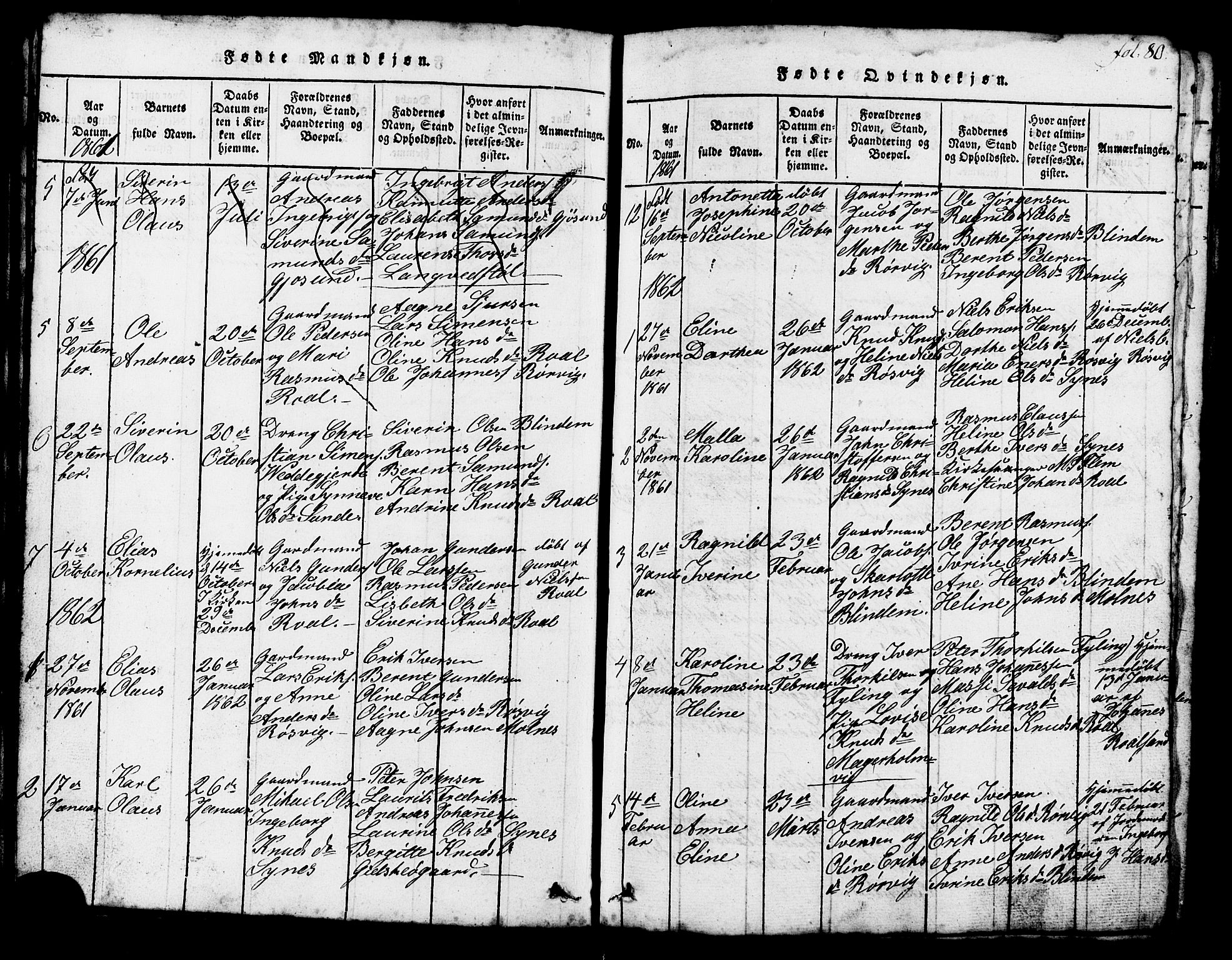 Ministerialprotokoller, klokkerbøker og fødselsregistre - Møre og Romsdal, AV/SAT-A-1454/537/L0520: Klokkerbok nr. 537C01, 1819-1868, s. 80