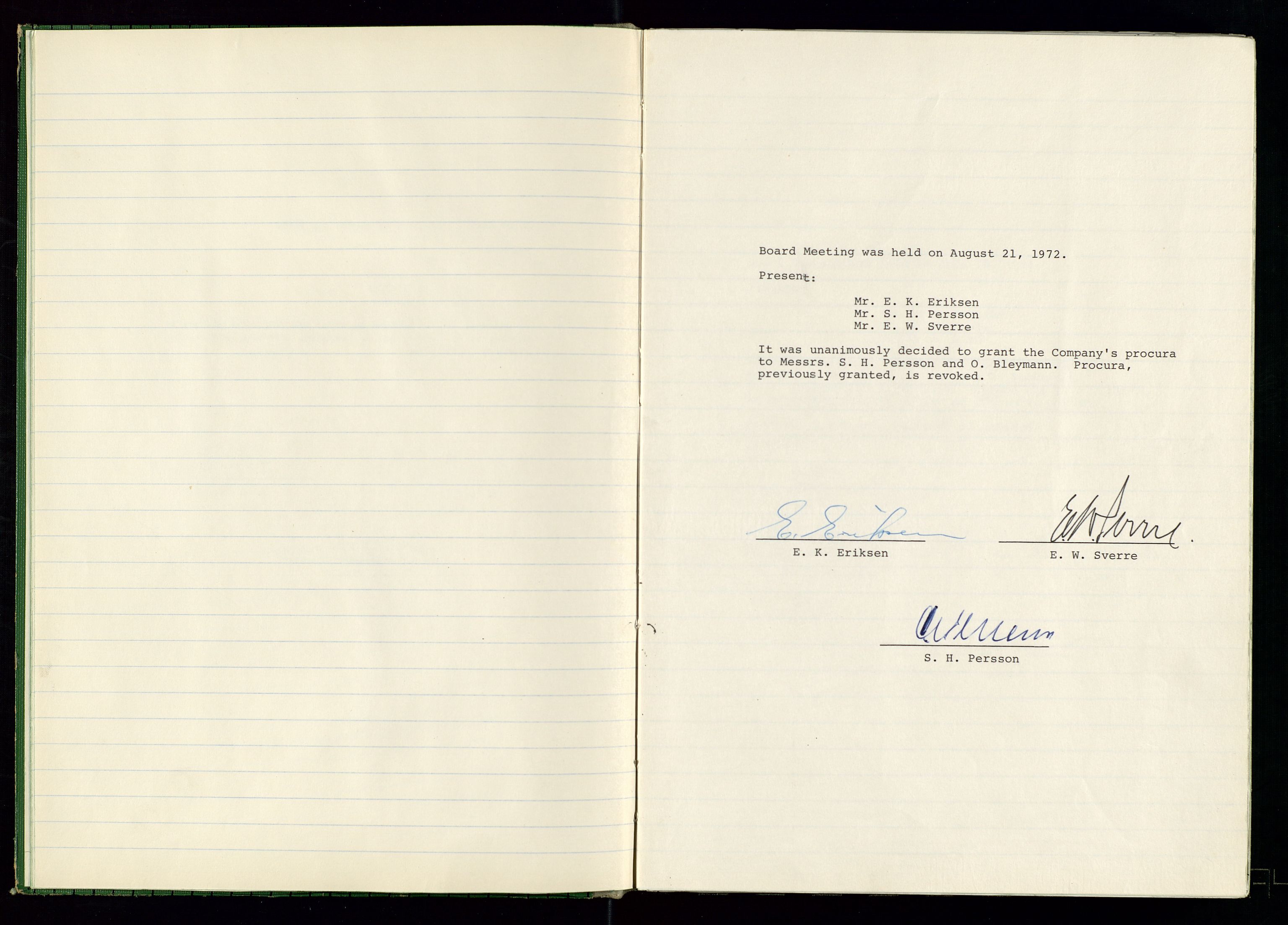 PA 1538 - Exxon Chemical Norge A/S, SAST/A-101958/A/Aa/L0001/0001: Generalforsamlinger og styreprotokoller / Styreprotokoll, 1966-1996