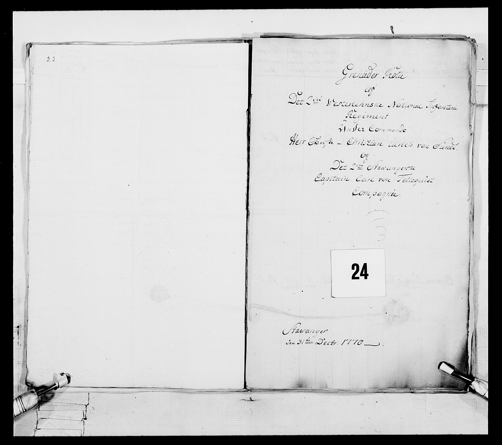 Generalitets- og kommissariatskollegiet, Det kongelige norske kommissariatskollegium, AV/RA-EA-5420/E/Eh/L0105: 2. Vesterlenske nasjonale infanteriregiment, 1766-1773, s. 106