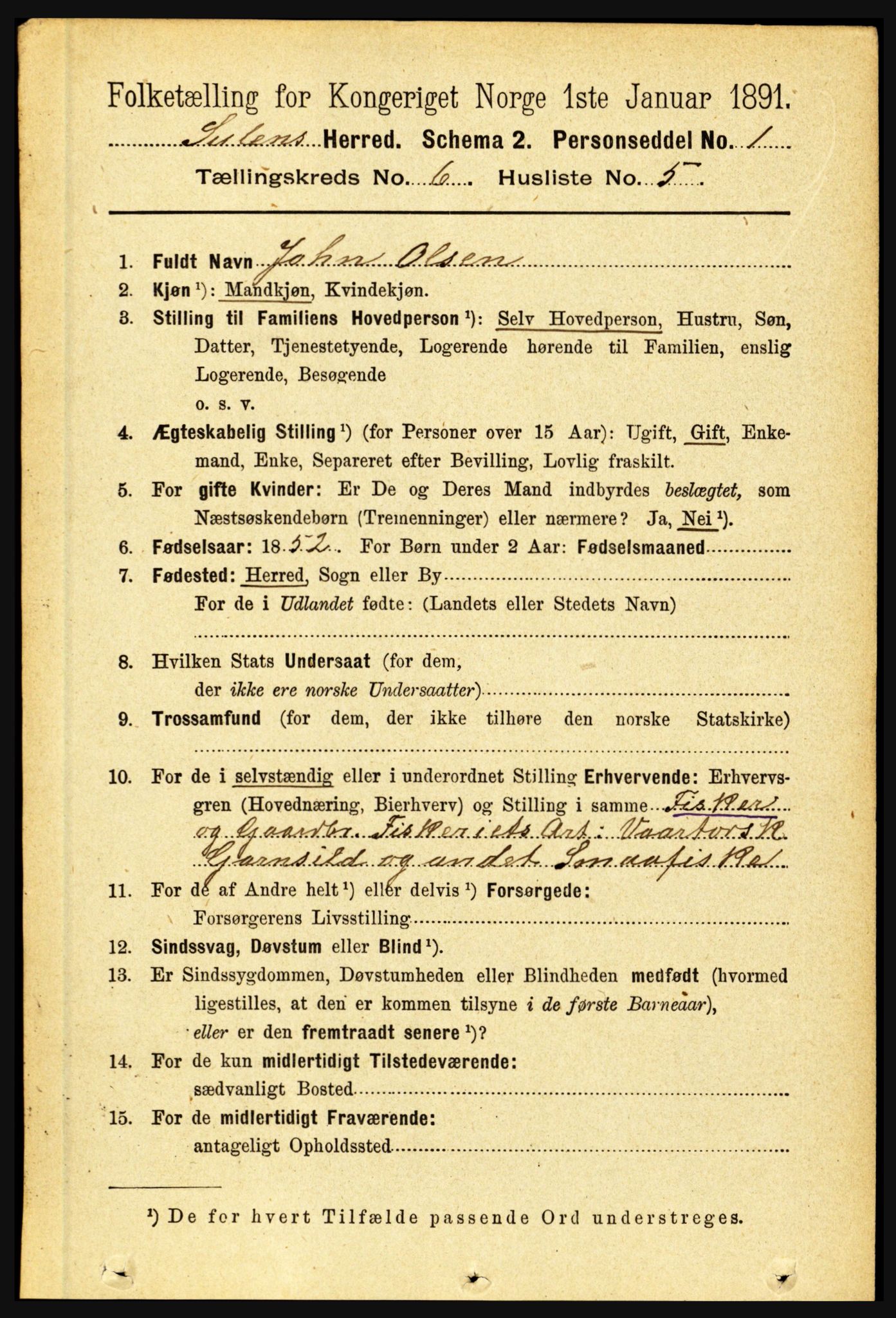 RA, Folketelling 1891 for 1412 Solund herred, 1891, s. 2036