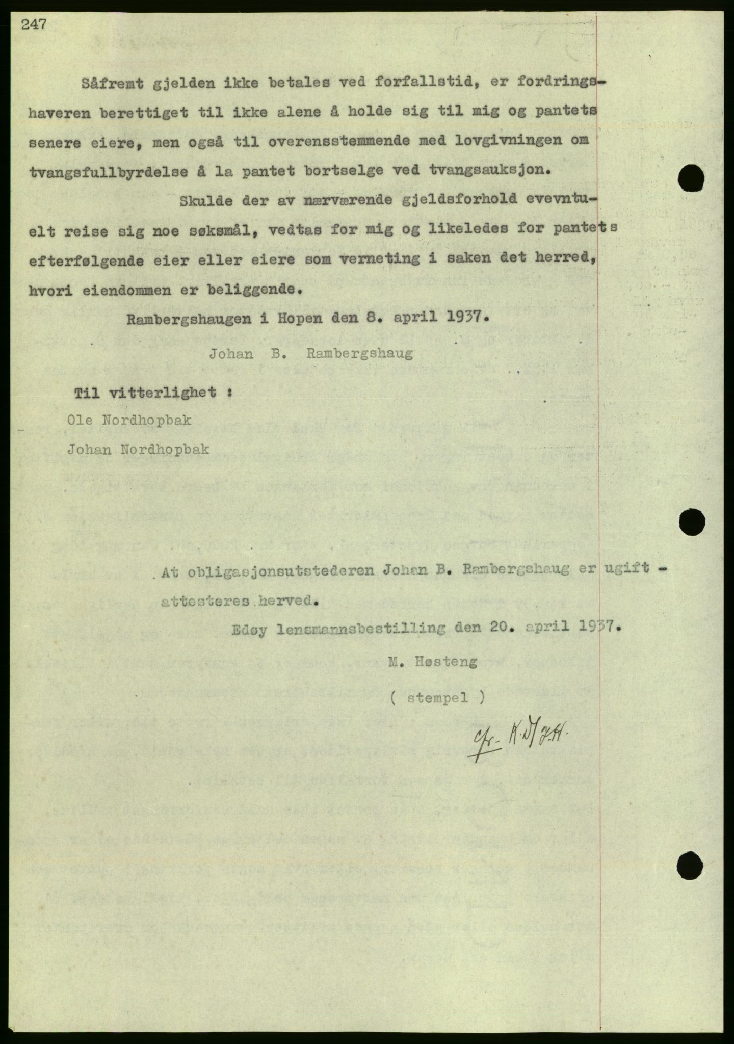 Nordmøre sorenskriveri, AV/SAT-A-4132/1/2/2Ca/L0091: Pantebok nr. B81, 1937-1937, Dagboknr: 1154/1937