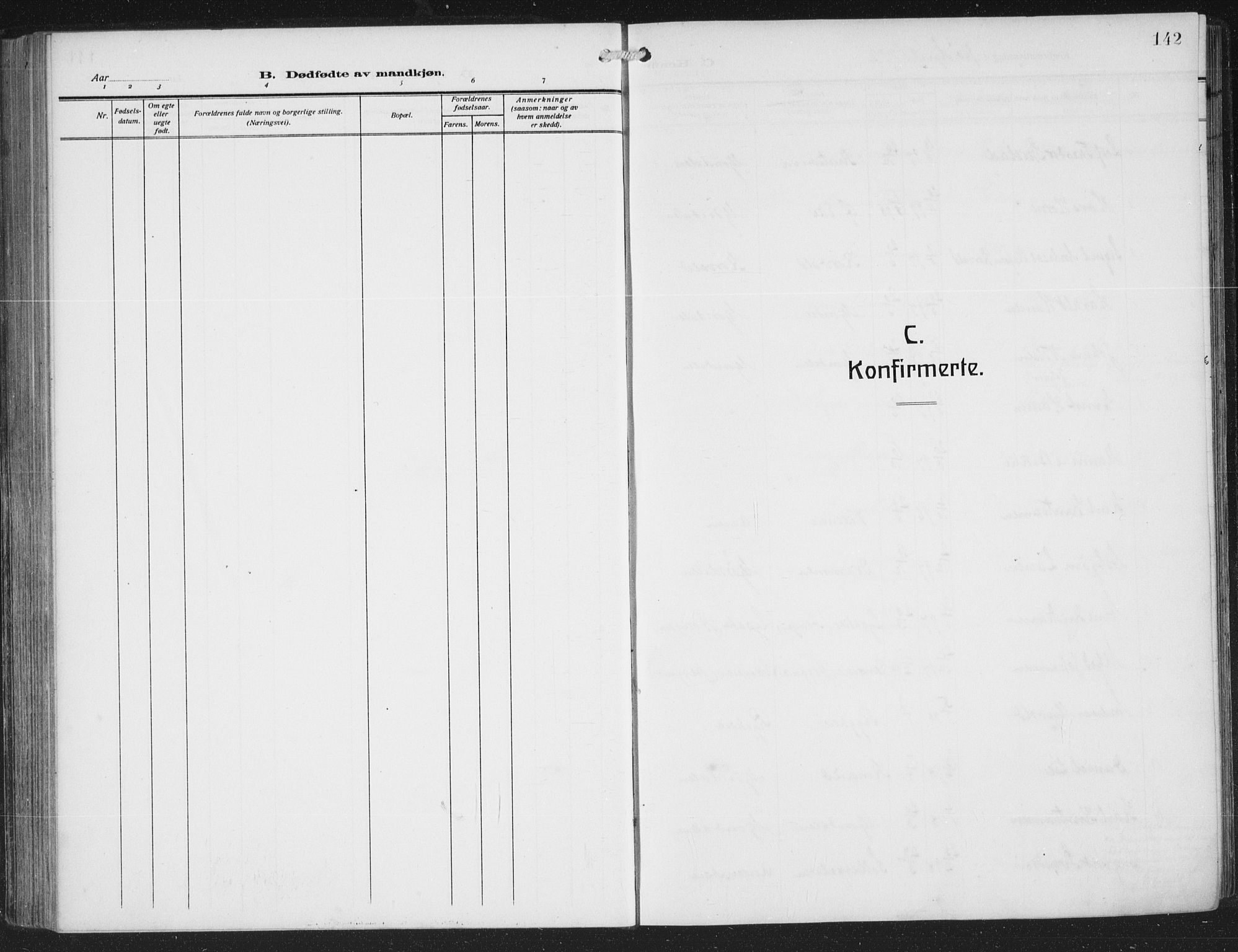 Nedre Eiker kirkebøker, SAKO/A-612/F/Fa/L0007: Ministerialbok nr. 7, 1912-1918, s. 142