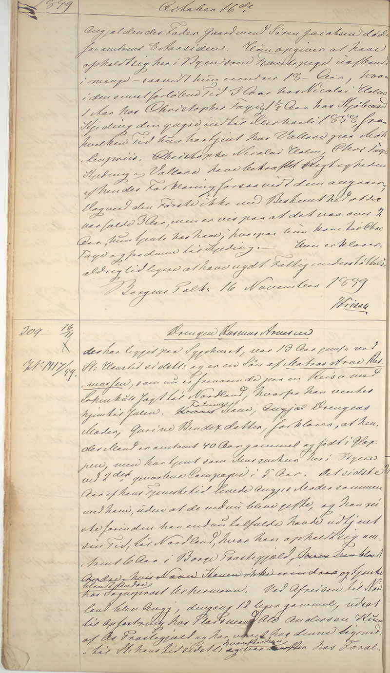 Bergen politikammer / politidistrikt, AV/SAB-A-60401/I/Ic, 1859-1863